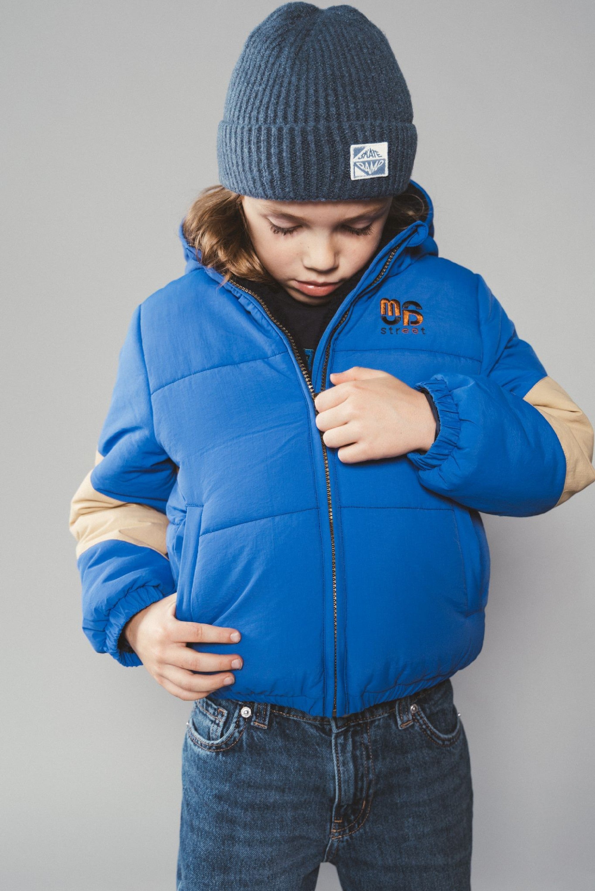 JULES multi-colour bomber - Sporty Blue
