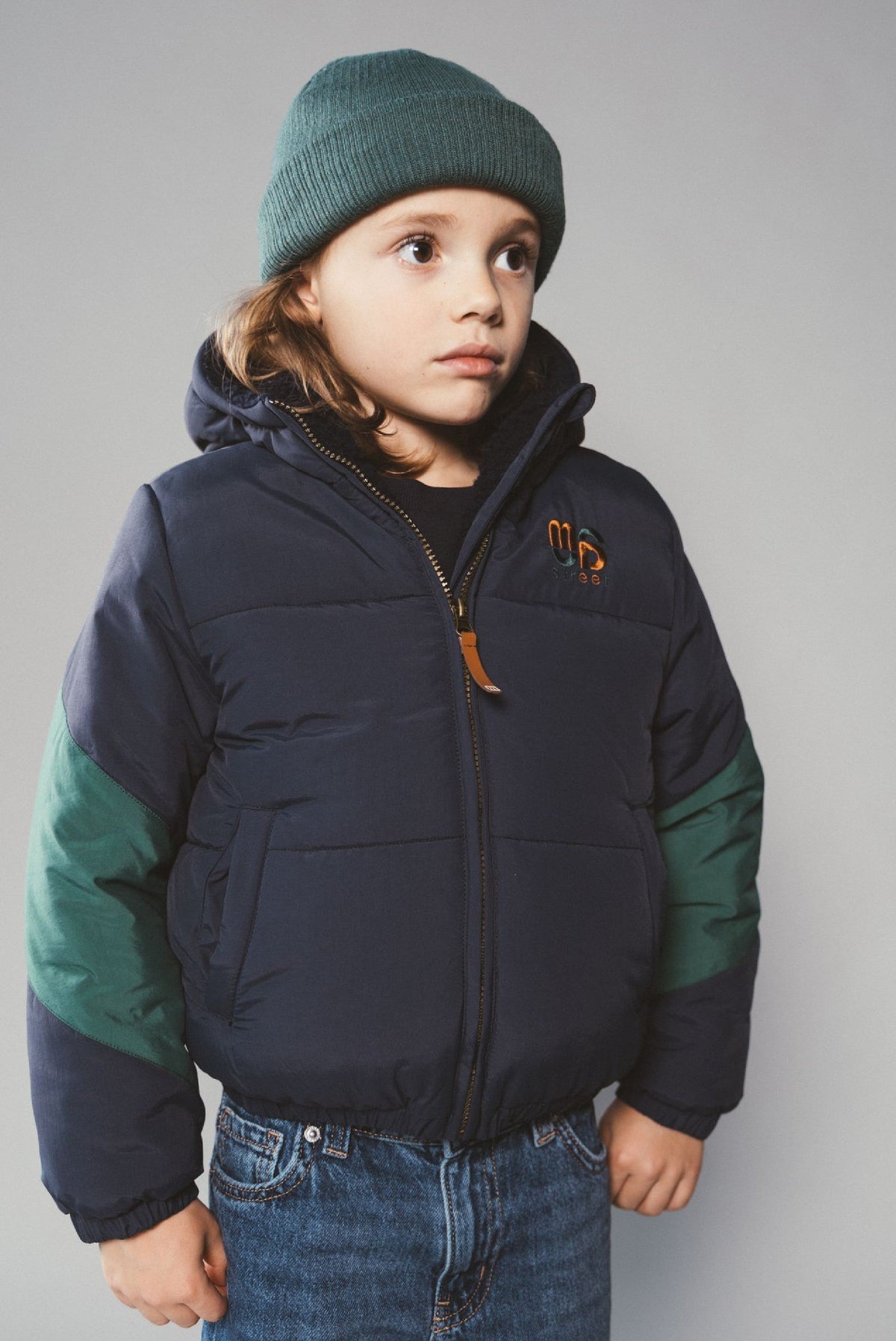 Moodstreet JULES multi-colour bomber - Navy