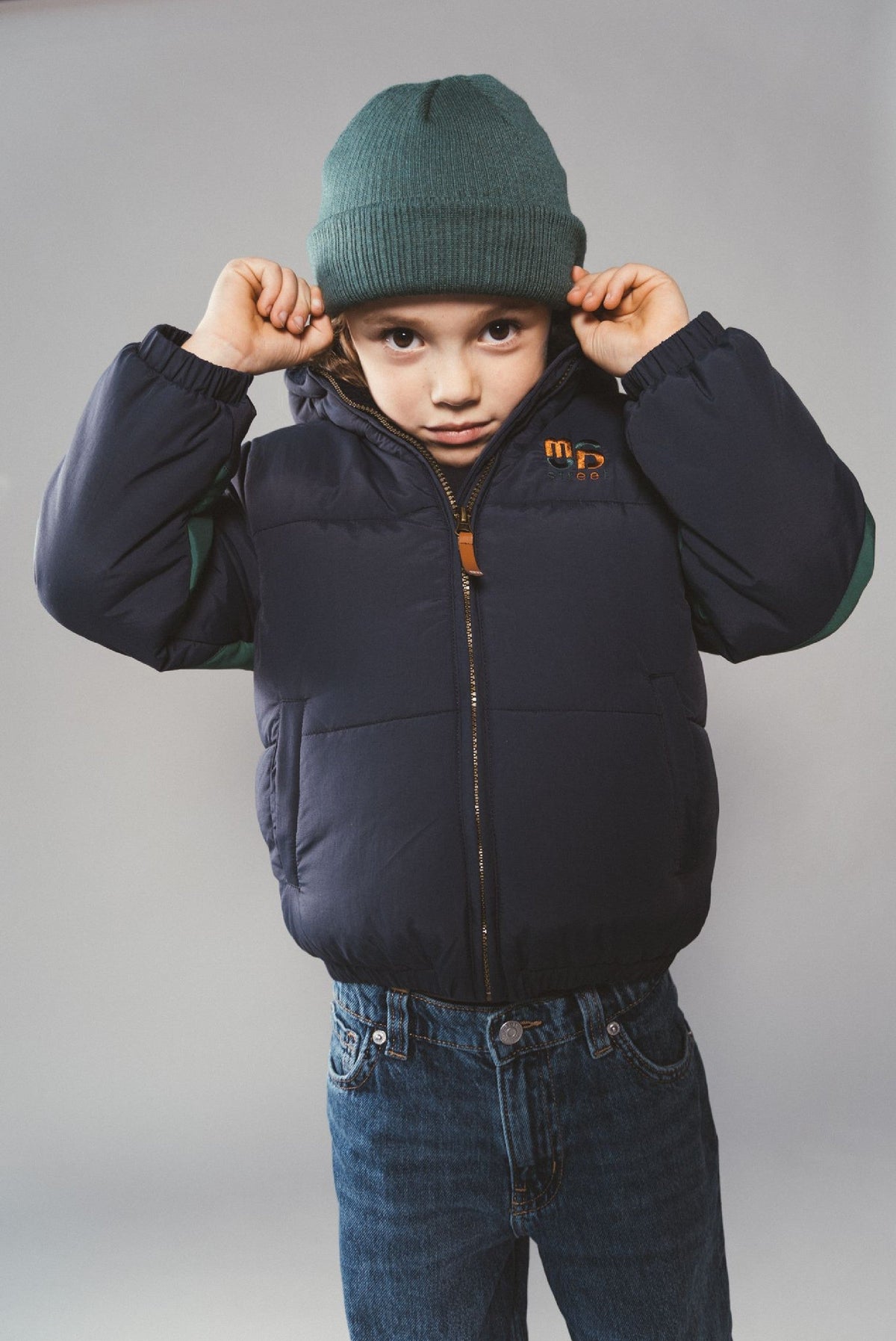 Moodstreet JULES multi-colour bomber - Navy