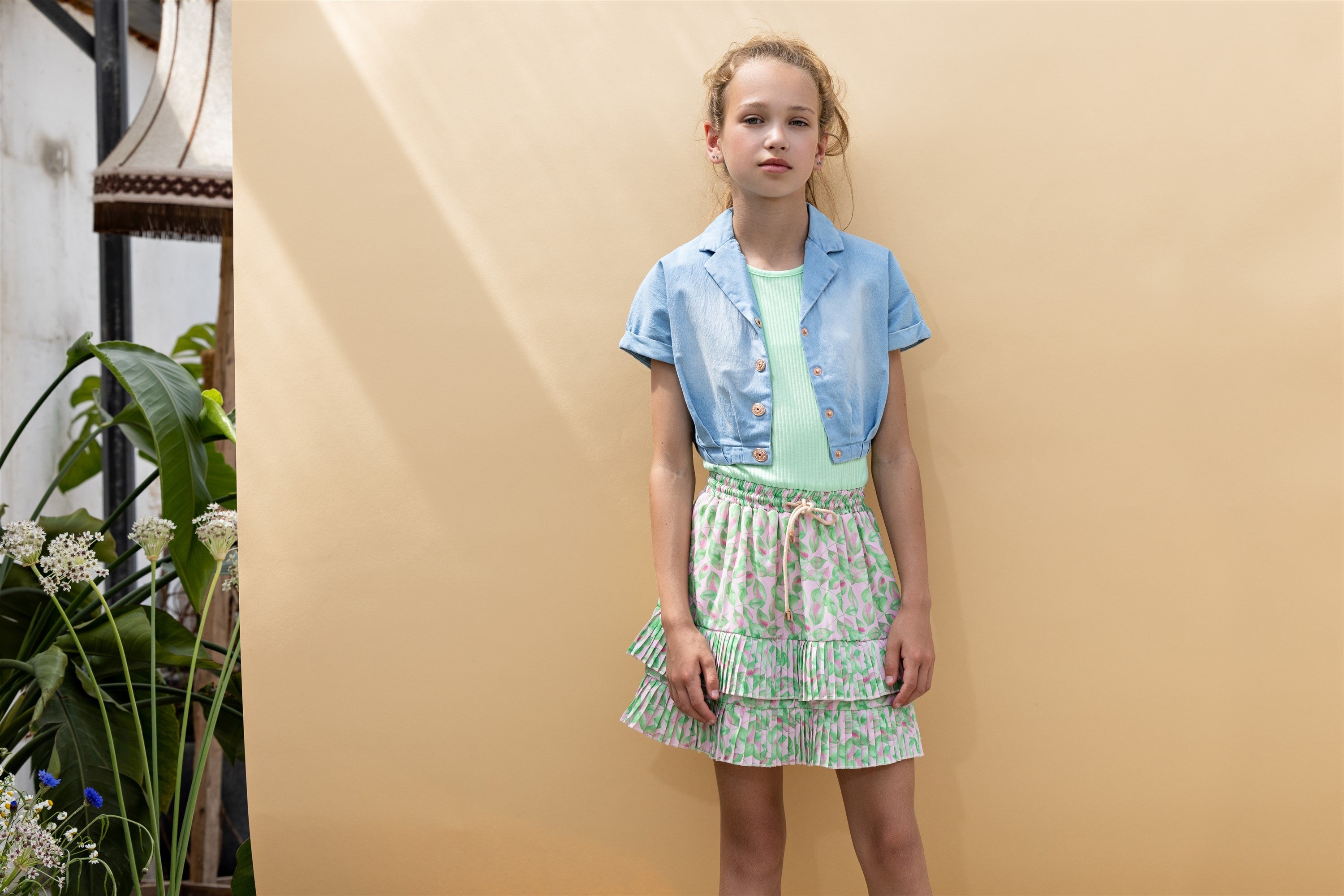 NoNo Tara Copped Denim Blouse