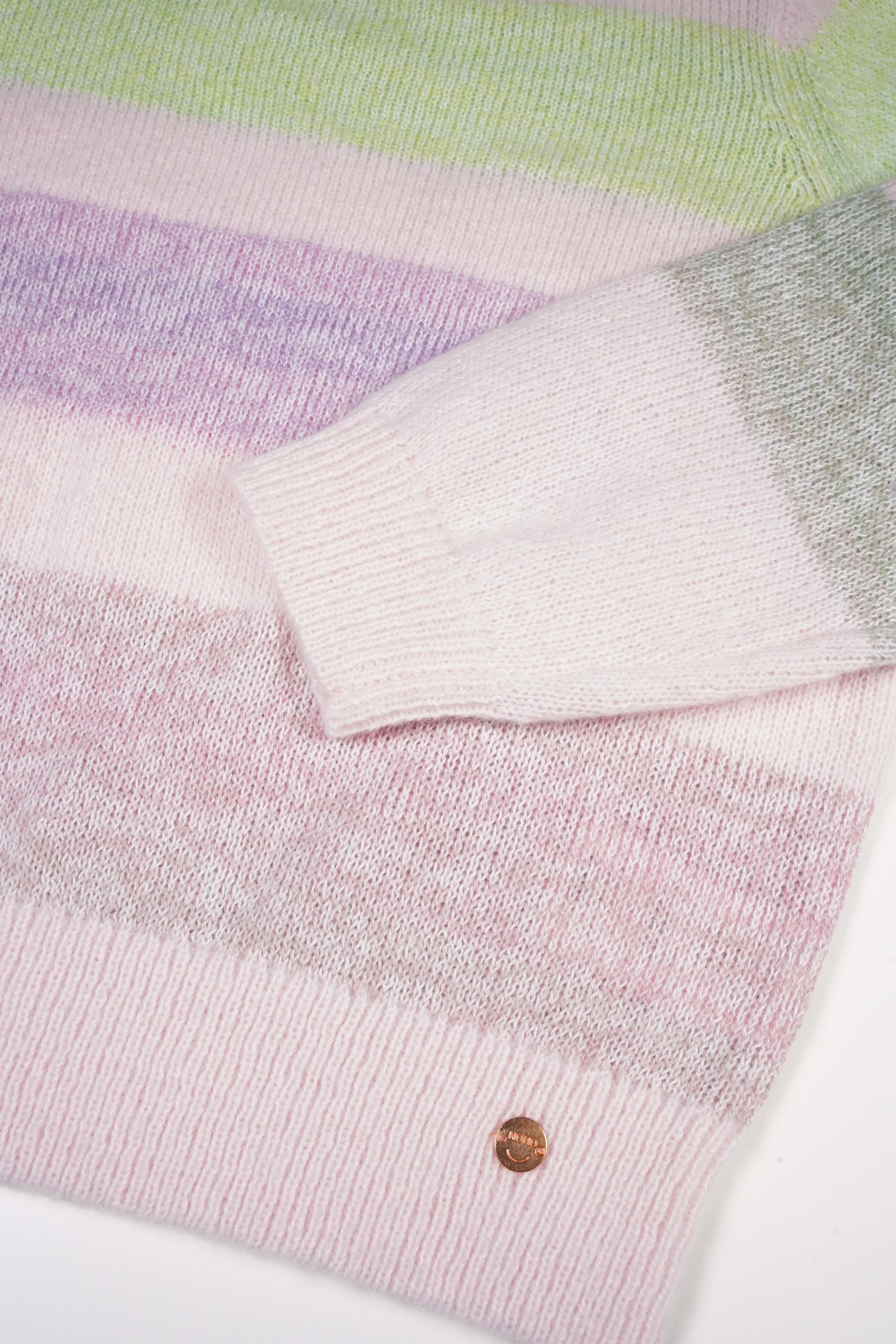 NoNo Kemmy Gradient Gestreepte Gebreide Trui Multikleuren Cotton Candy