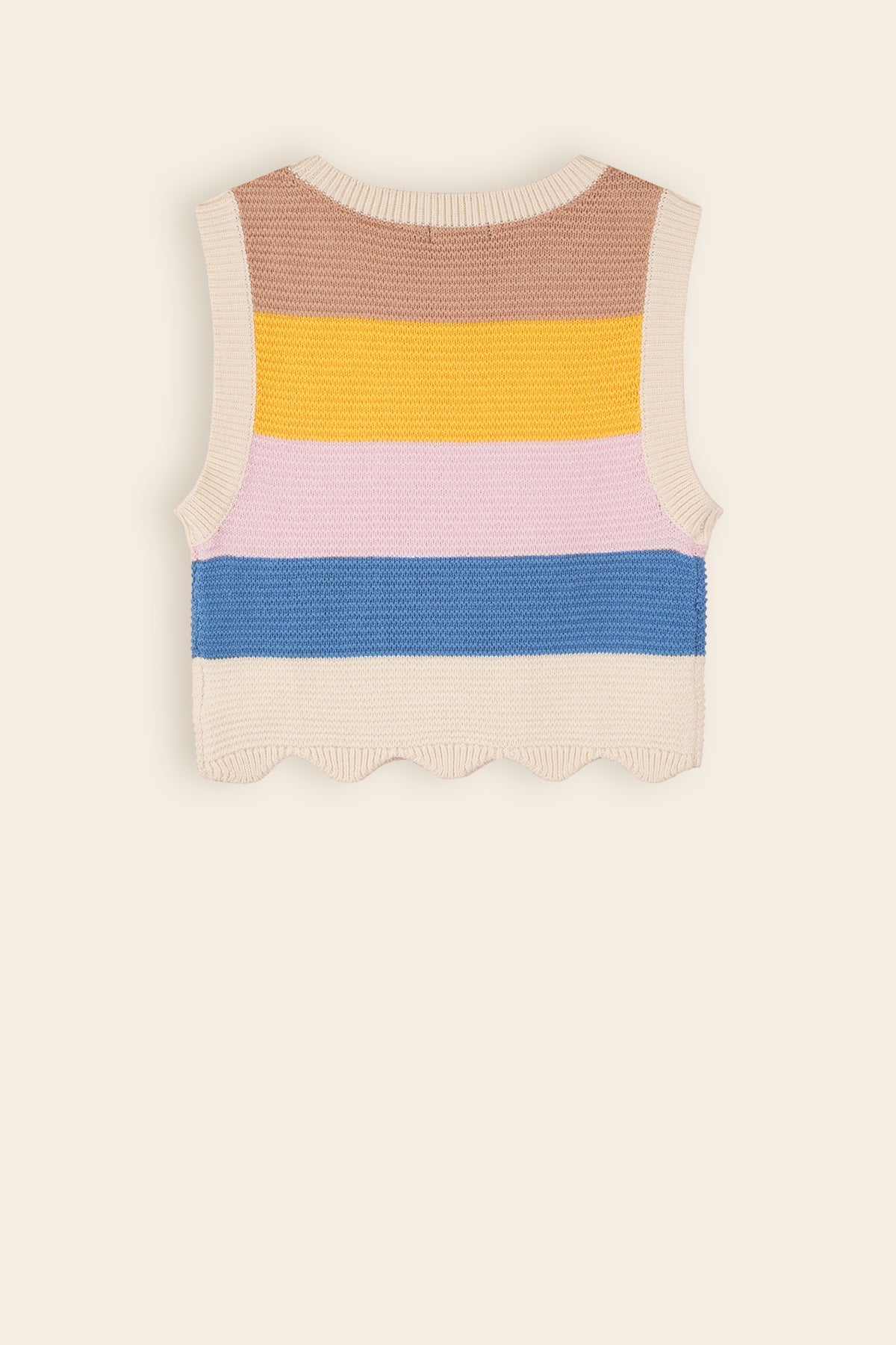 NoNo Kosmic Ajour Gebreide Crop Top Multikleuren Pearled Ivory