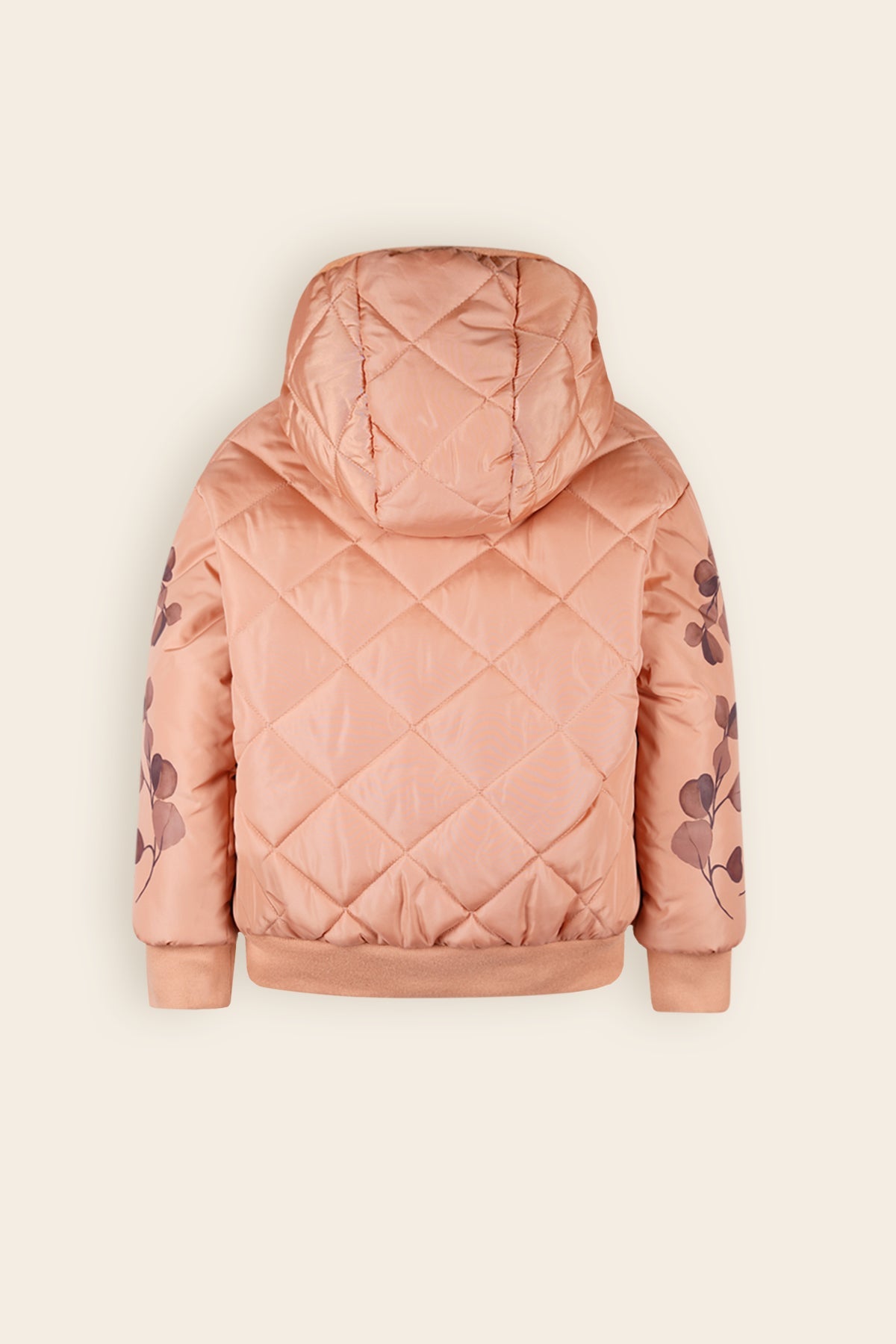 NoNo Bomby Reversible Winterjas met Print op de mouw Taupe