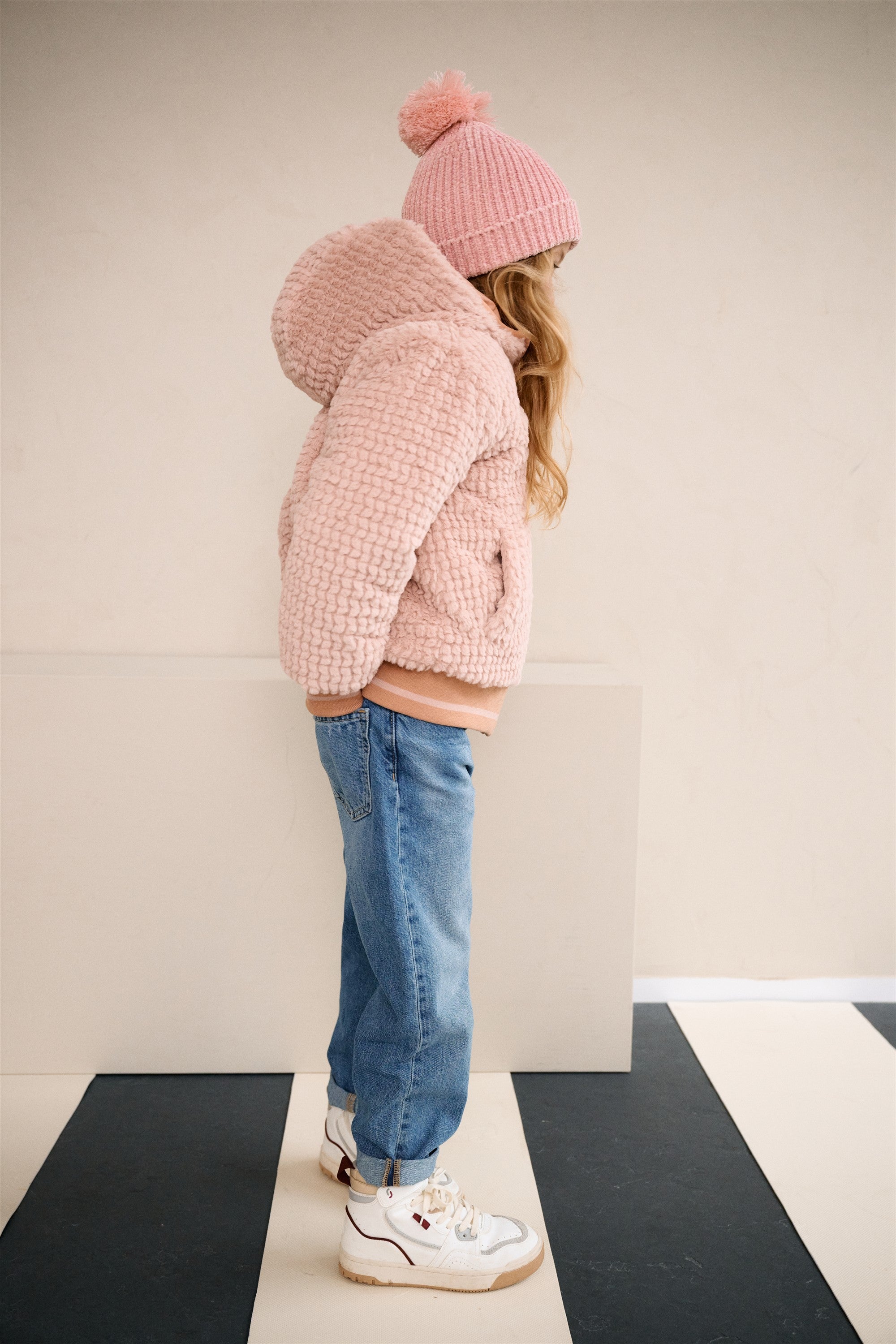 NoNo Bomby Reversible Winterjas met Print op de mouw Taupe