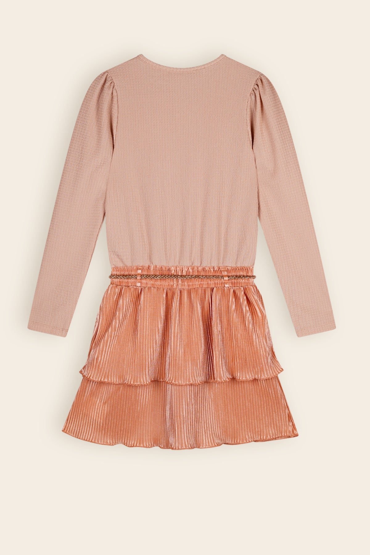 NoNo Moran Combi Jurk met Plissee Rok Peach