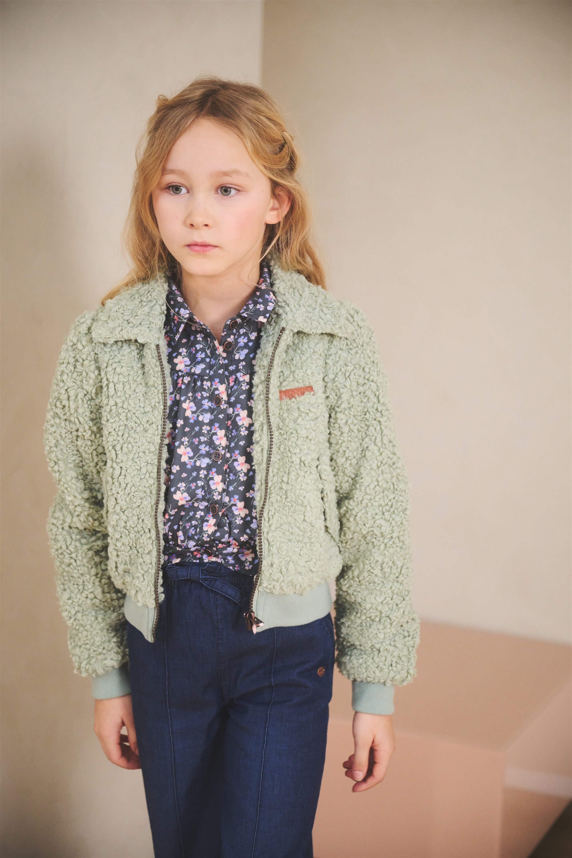 Dovy Curly Fur Binnen Jas Groen