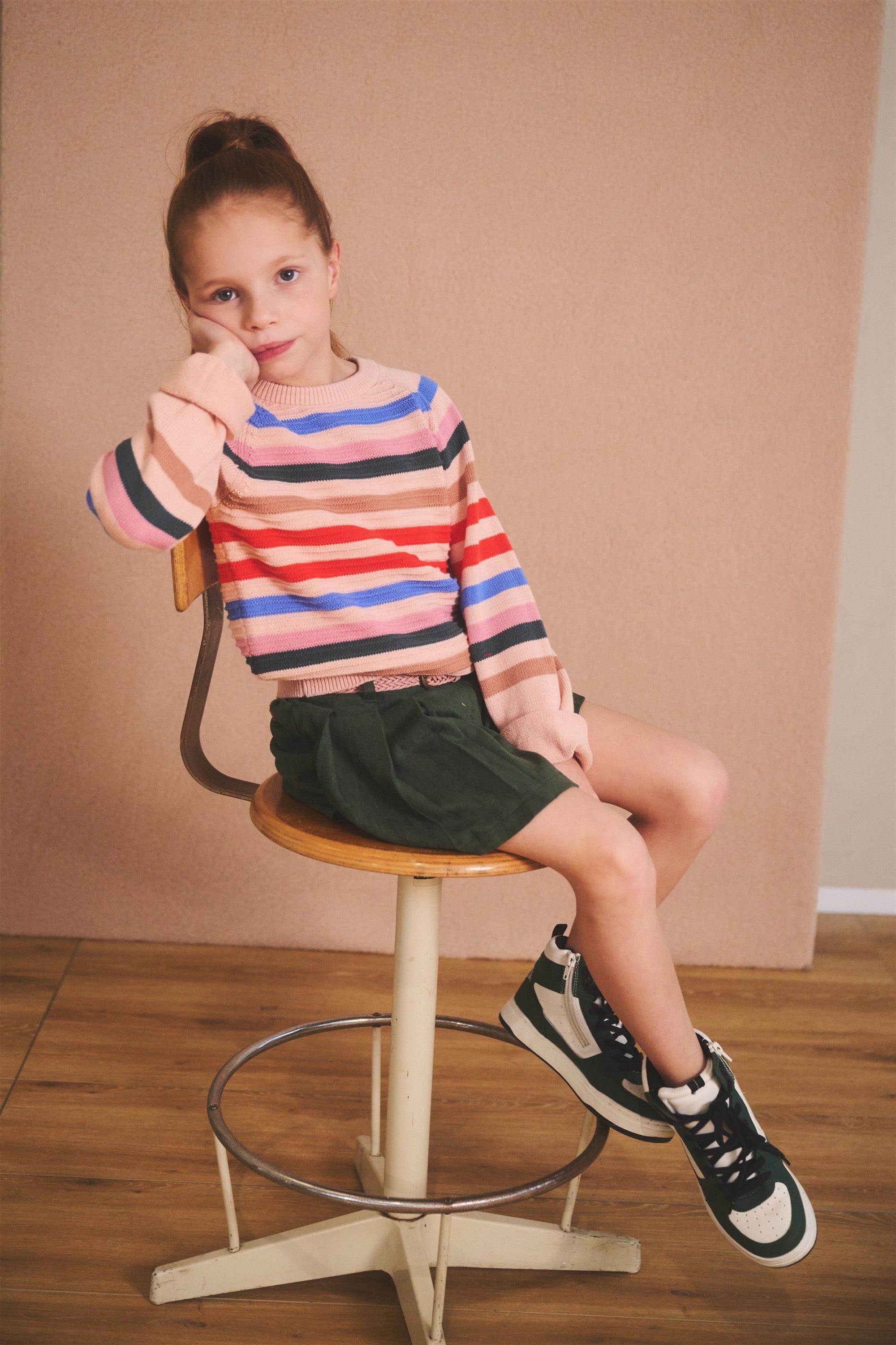 Sella Suede Skort met Riem Groen