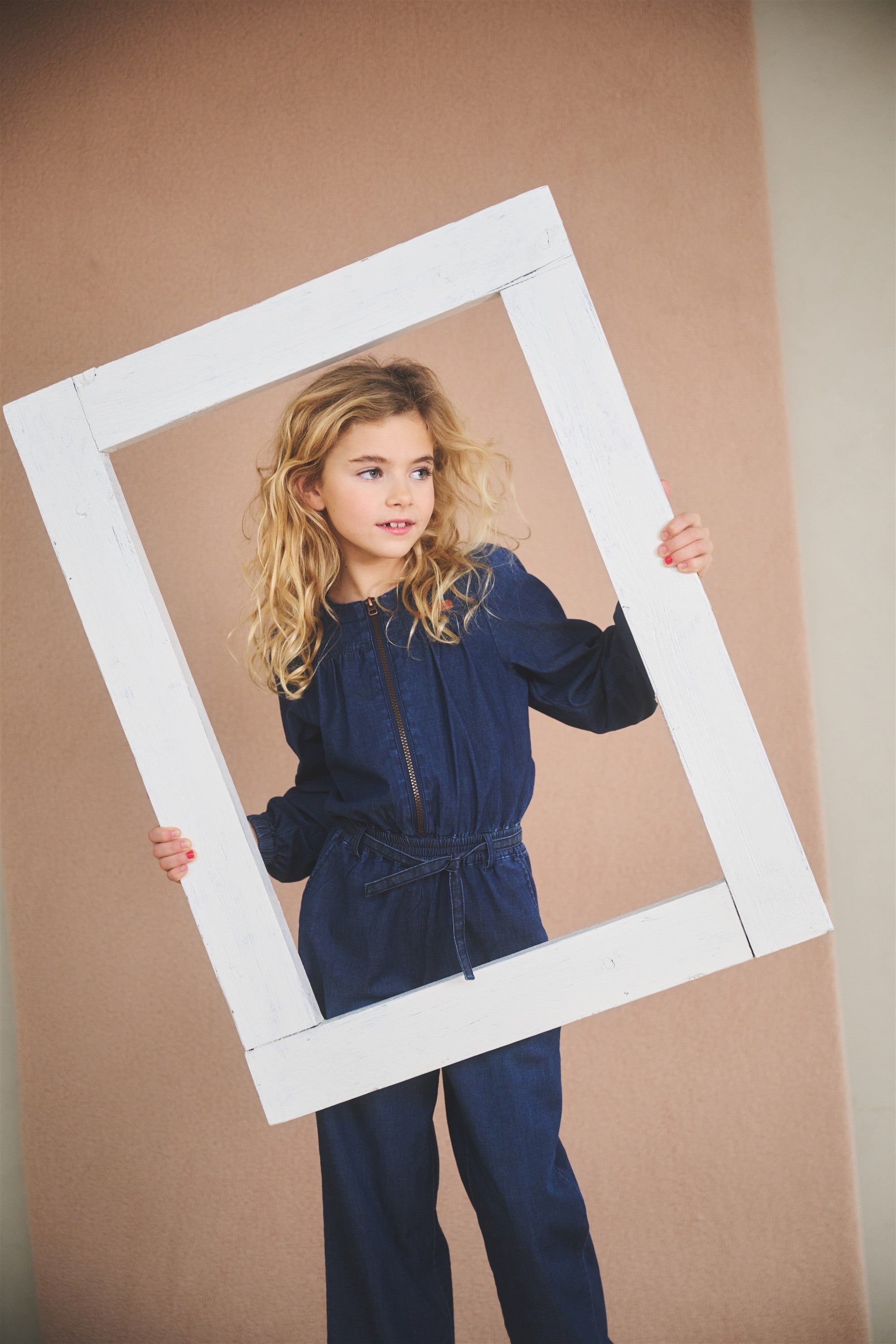 Sasal Light Weight Denim Jumpsuit Navy