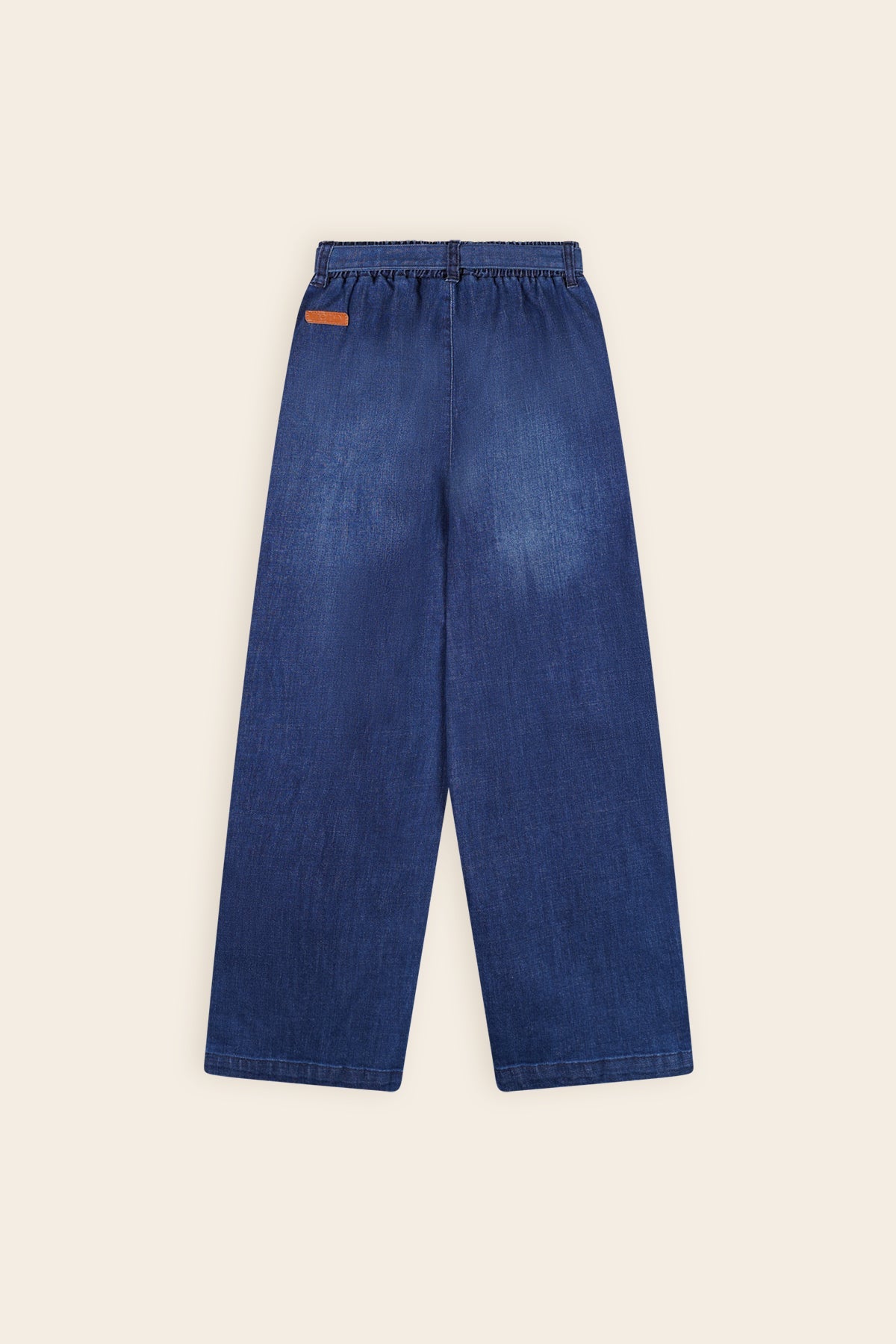 Sayla Light Weight Denim Palazzo Broek Navy