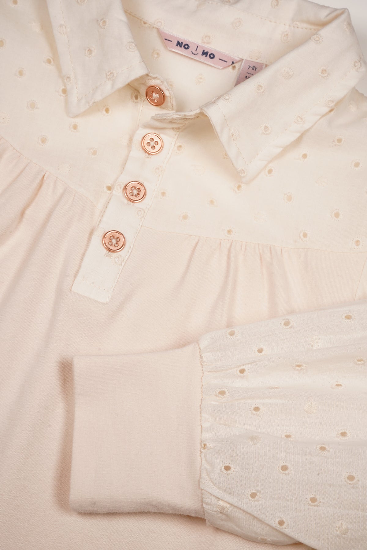 NoNo Kemmy Blouse met Kraag Ivoor