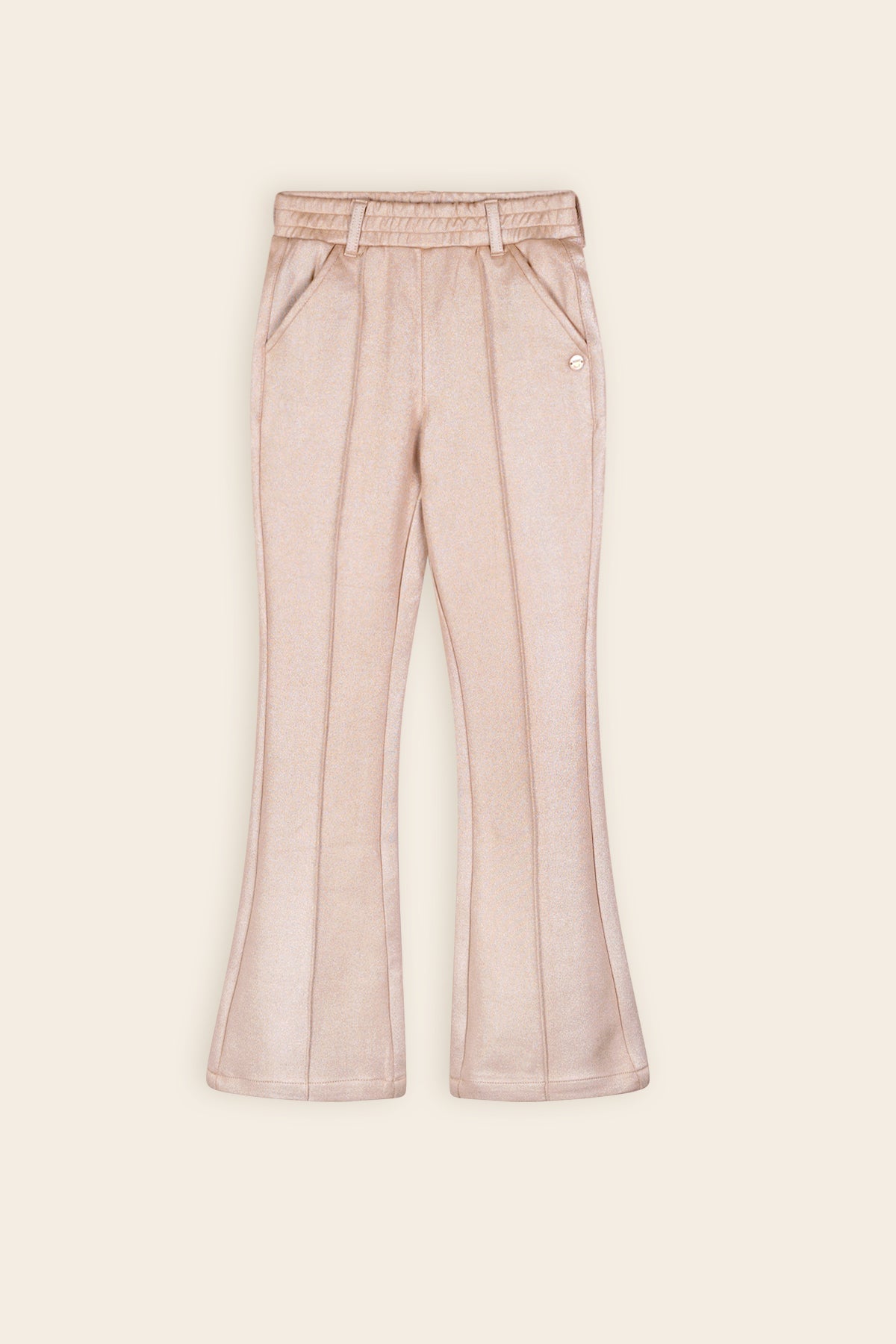 NoNo Soy Suede Flared Broek Licht Goud