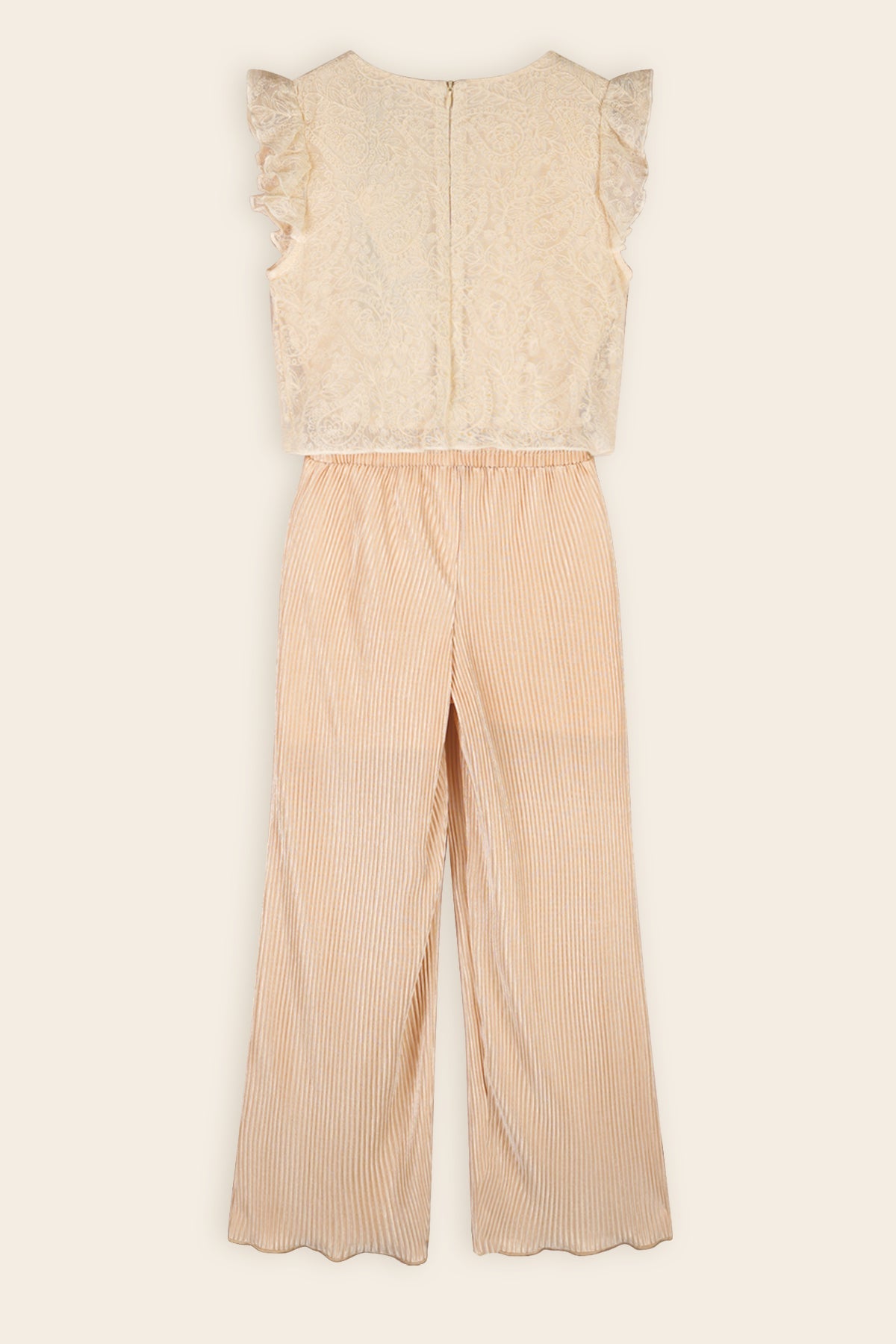 NoNo Semma Jumpsuit mit Spitzenoberteil Sand
