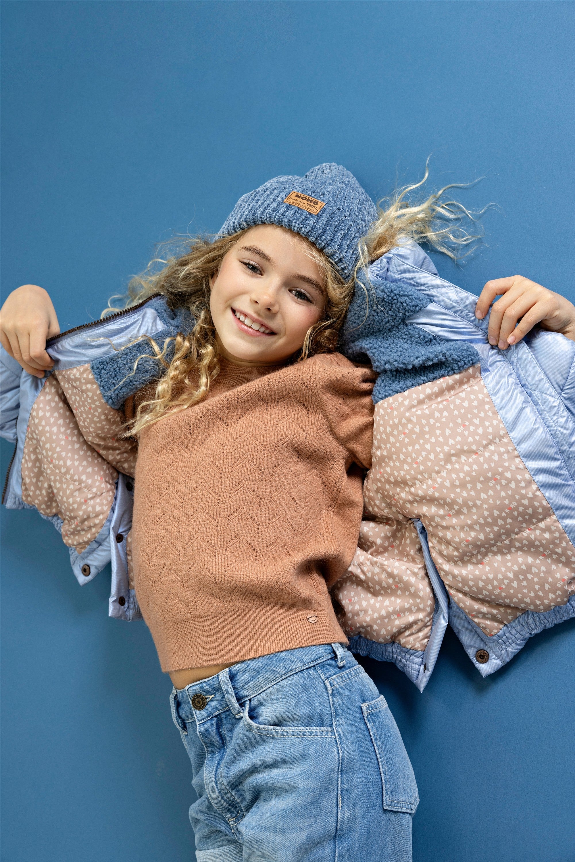 NoNo Button Winterjas Blauw