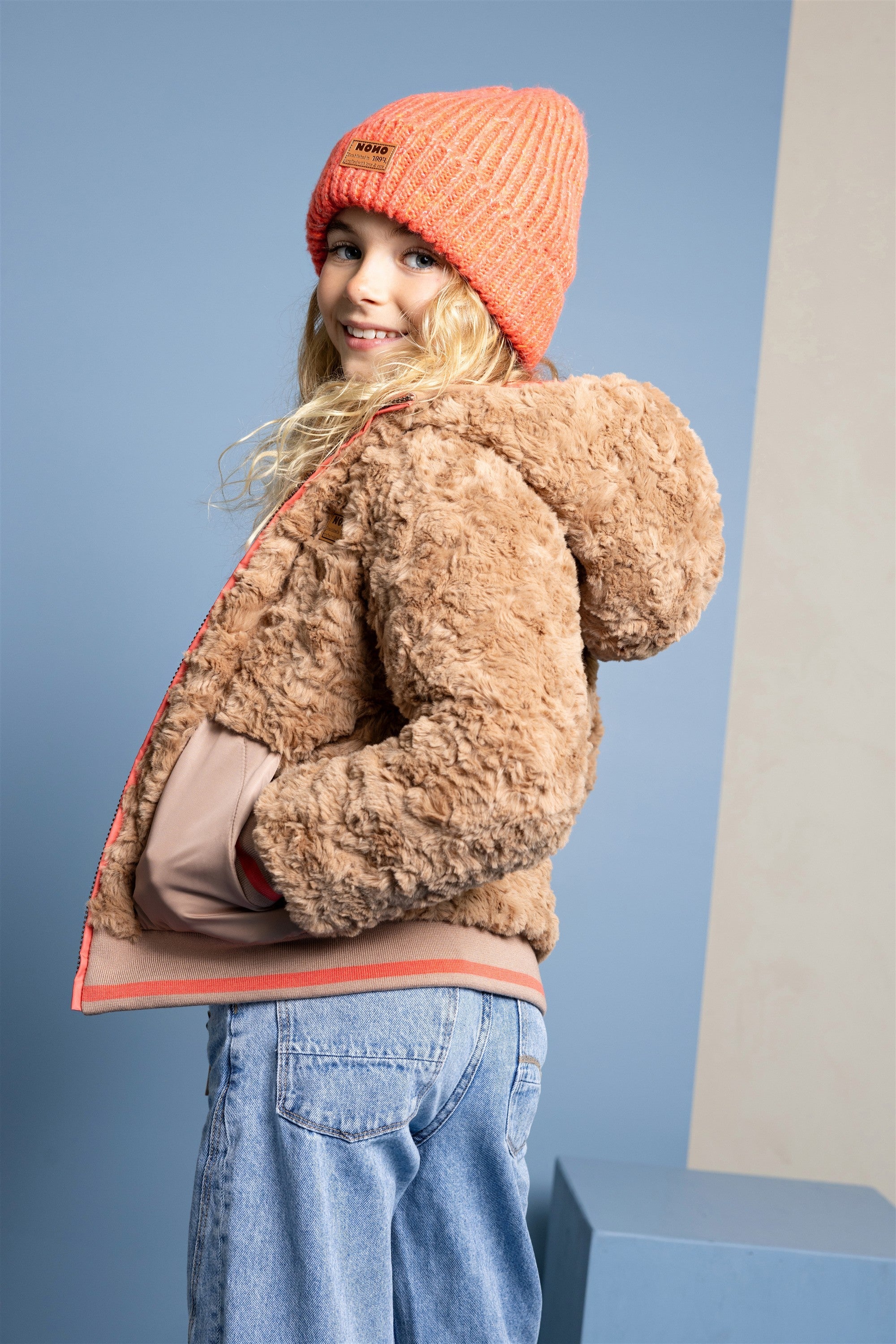 NoNo Bomby Reversible Winterjas Koraal