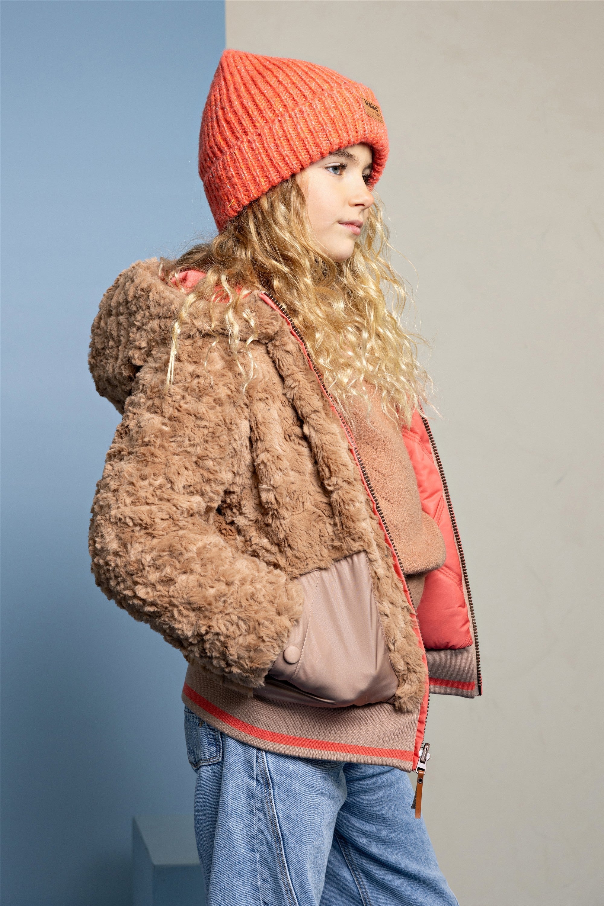 NoNo Bomby Reversible Winterjas Koraal