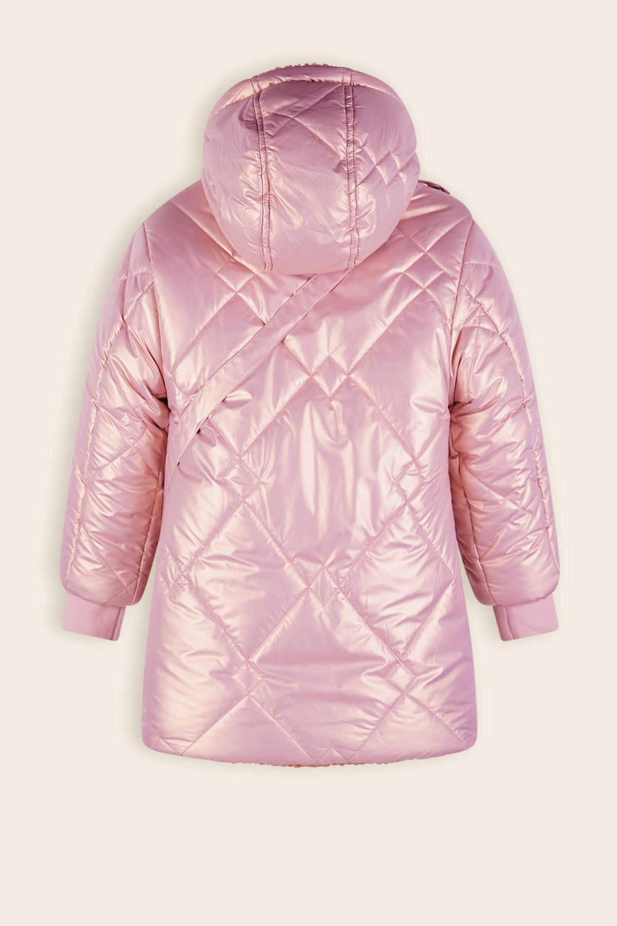 NoNo Betty Reversible Winterjas Met Tasje Bruin/Roze