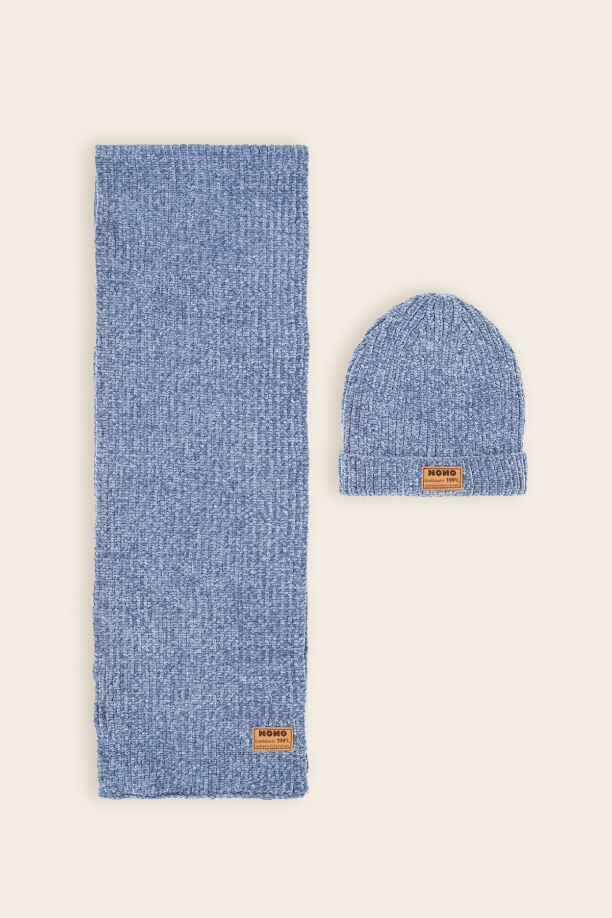 NoNo Rana Sjaal En Muts Set Blauw