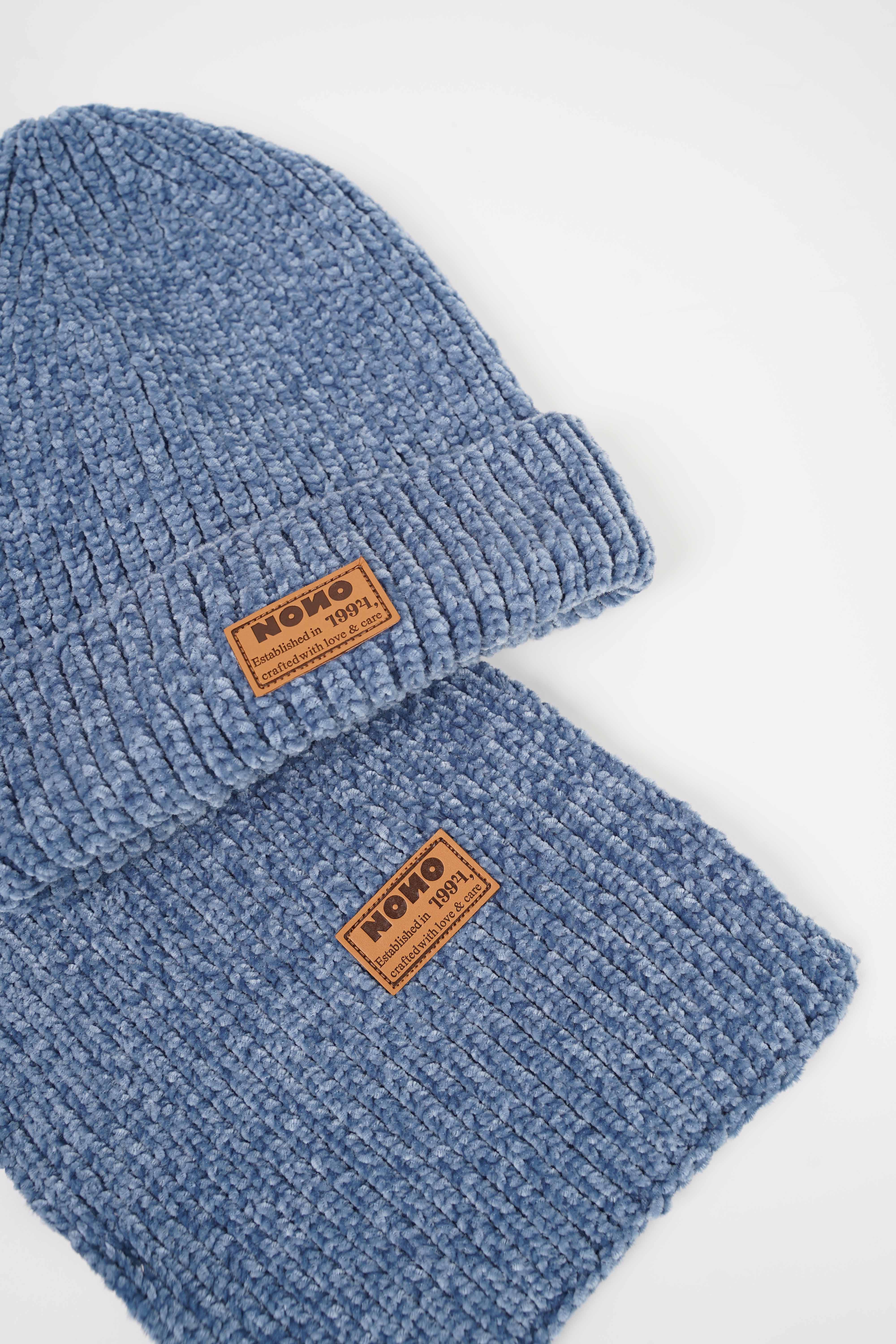 Nono Rana Sjaal En Muts Set Blauw