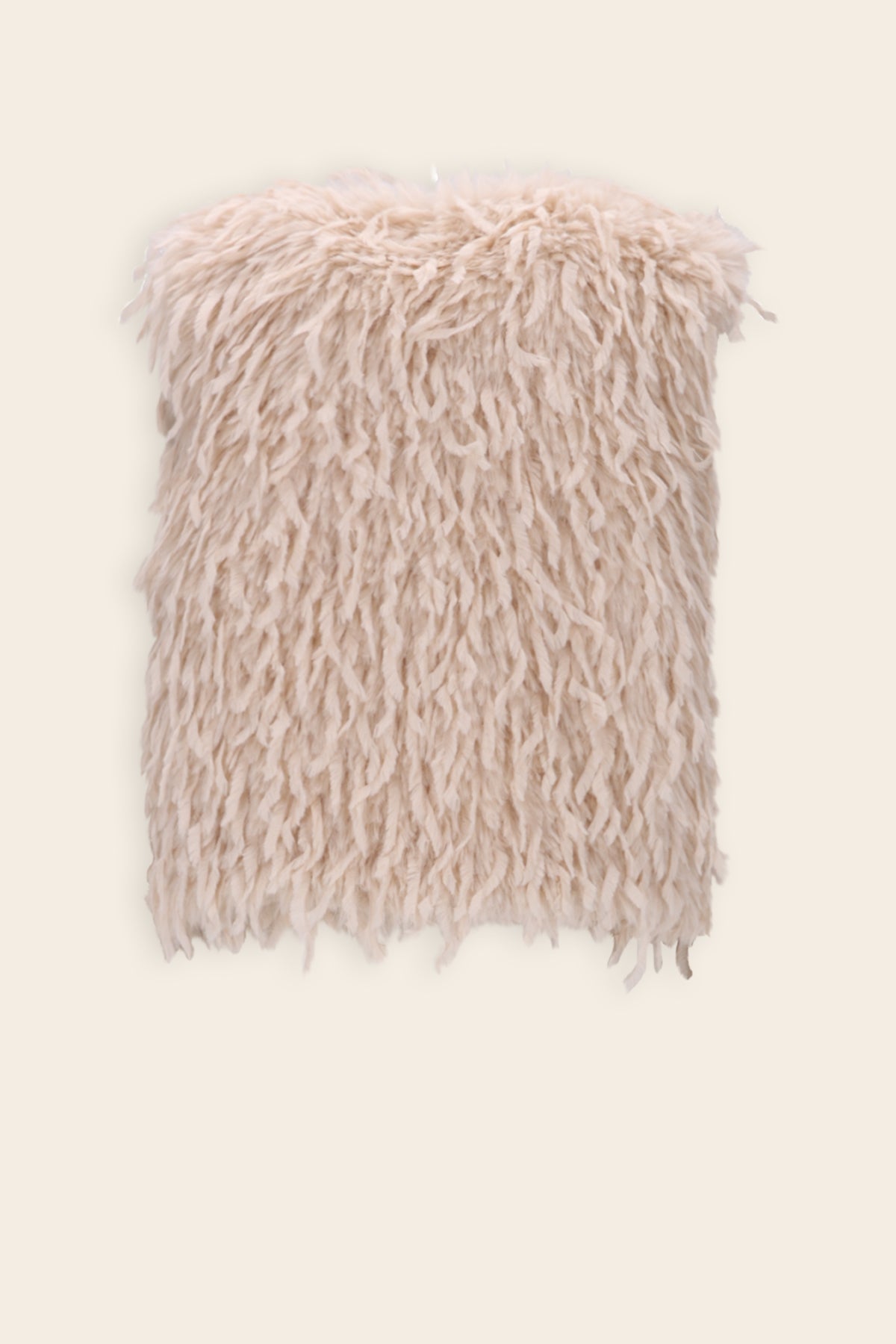 NoNo Kath Bont Faux Fur Gilet Ivoor