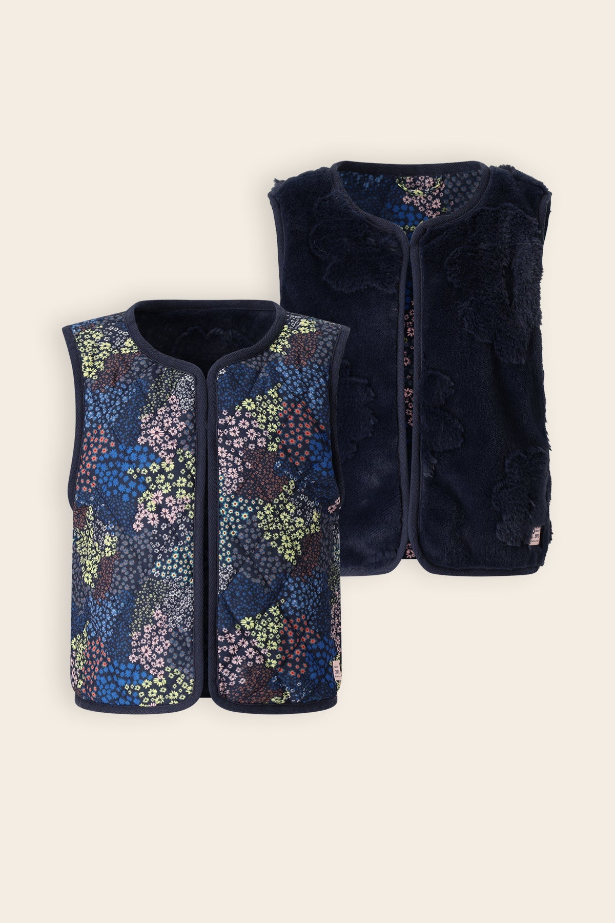 NoNo Katya Reversible Gilet Donkerblauw