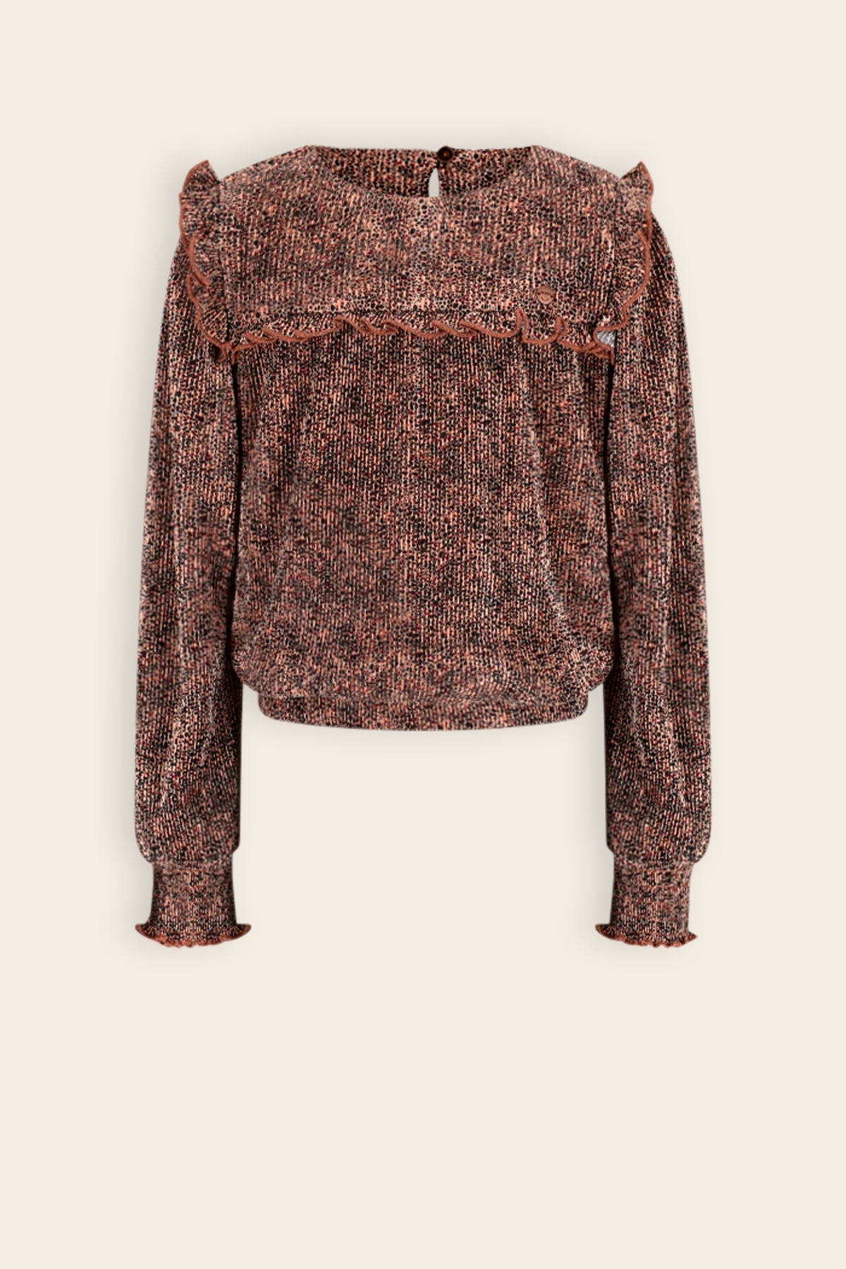 NoNo Tisja Plissee Blouse Taupe