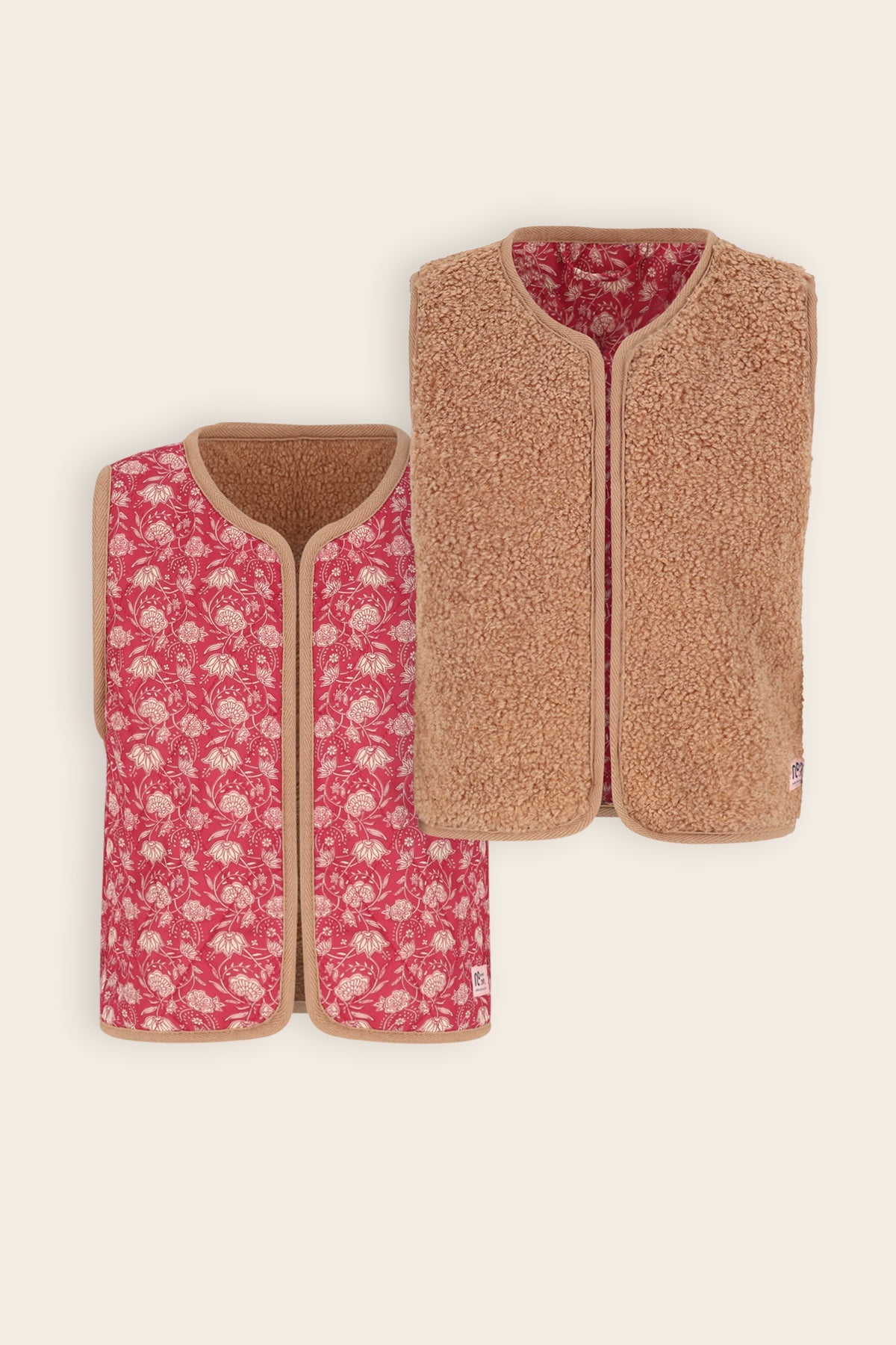 NoNo Katya Reversible Gilet Donkerroze