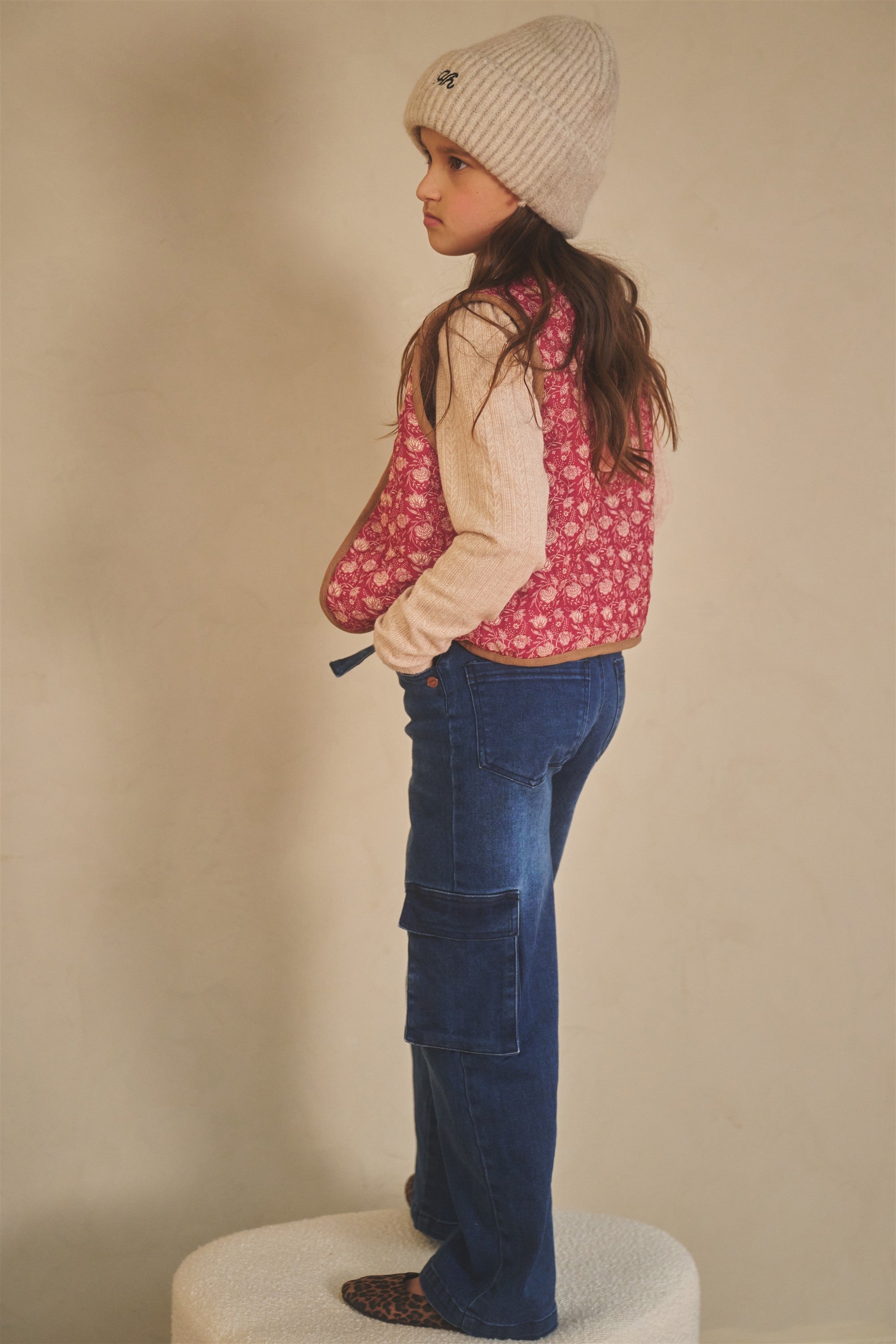 NoNo Katya Reversible Gilet Donkerroze