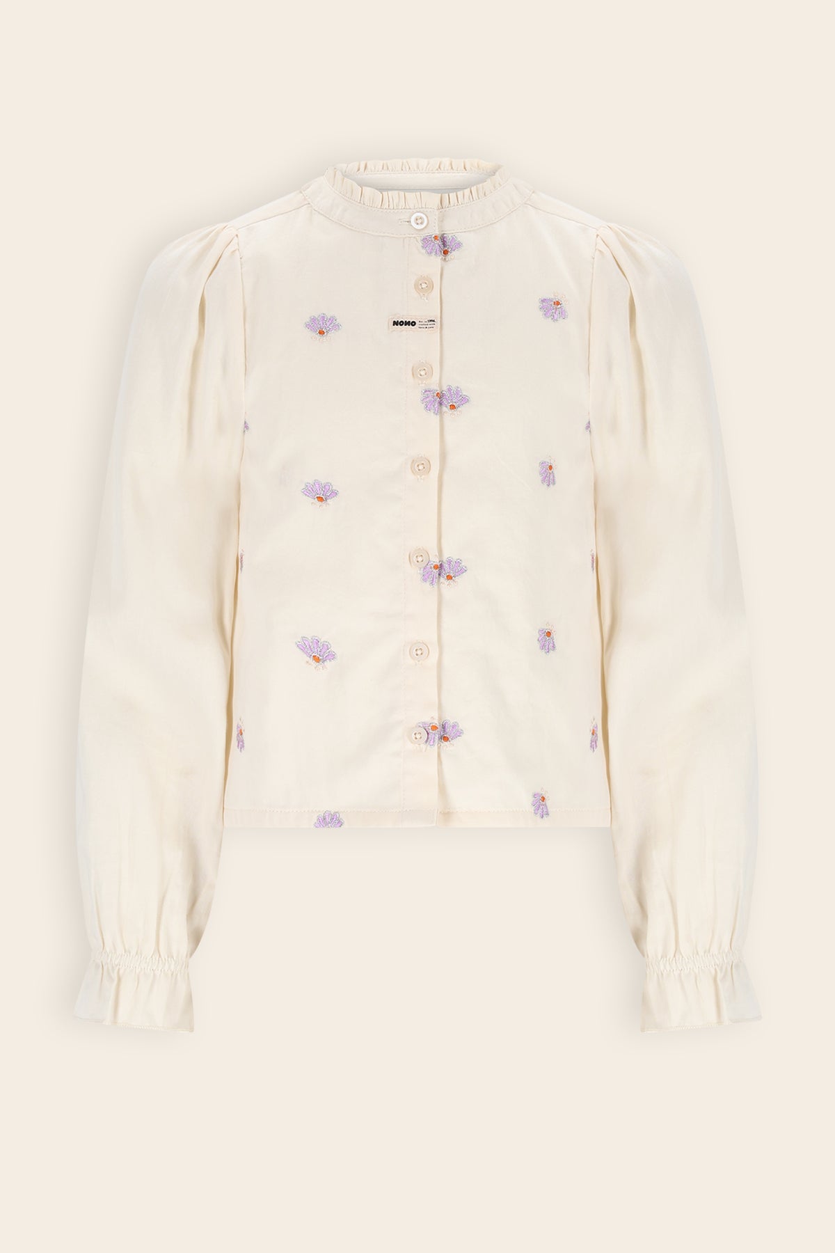 NoNo Trevis Geborduurde Blouse Ivoor