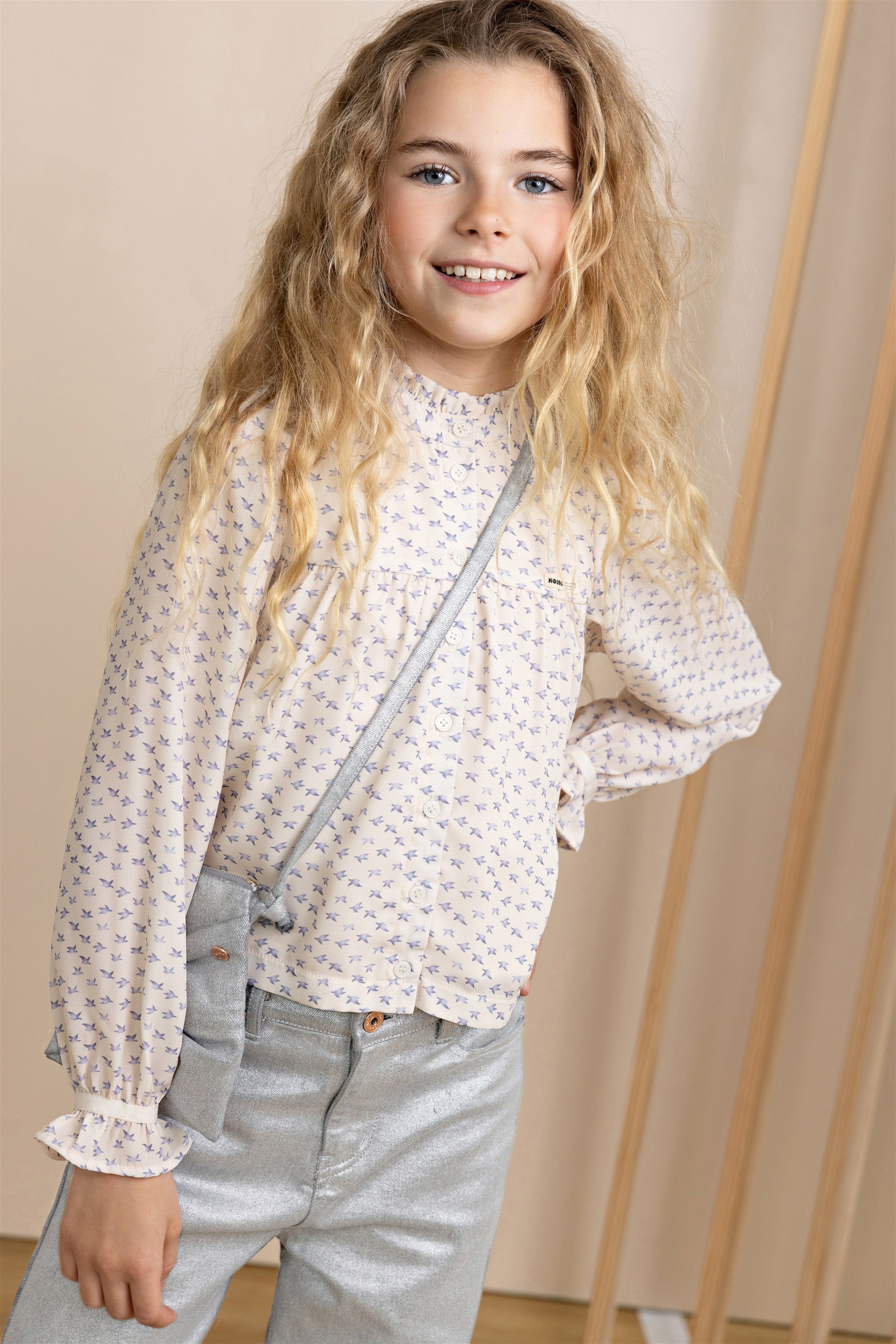 NoNo Tekla Geprinte Blouse Ivoor