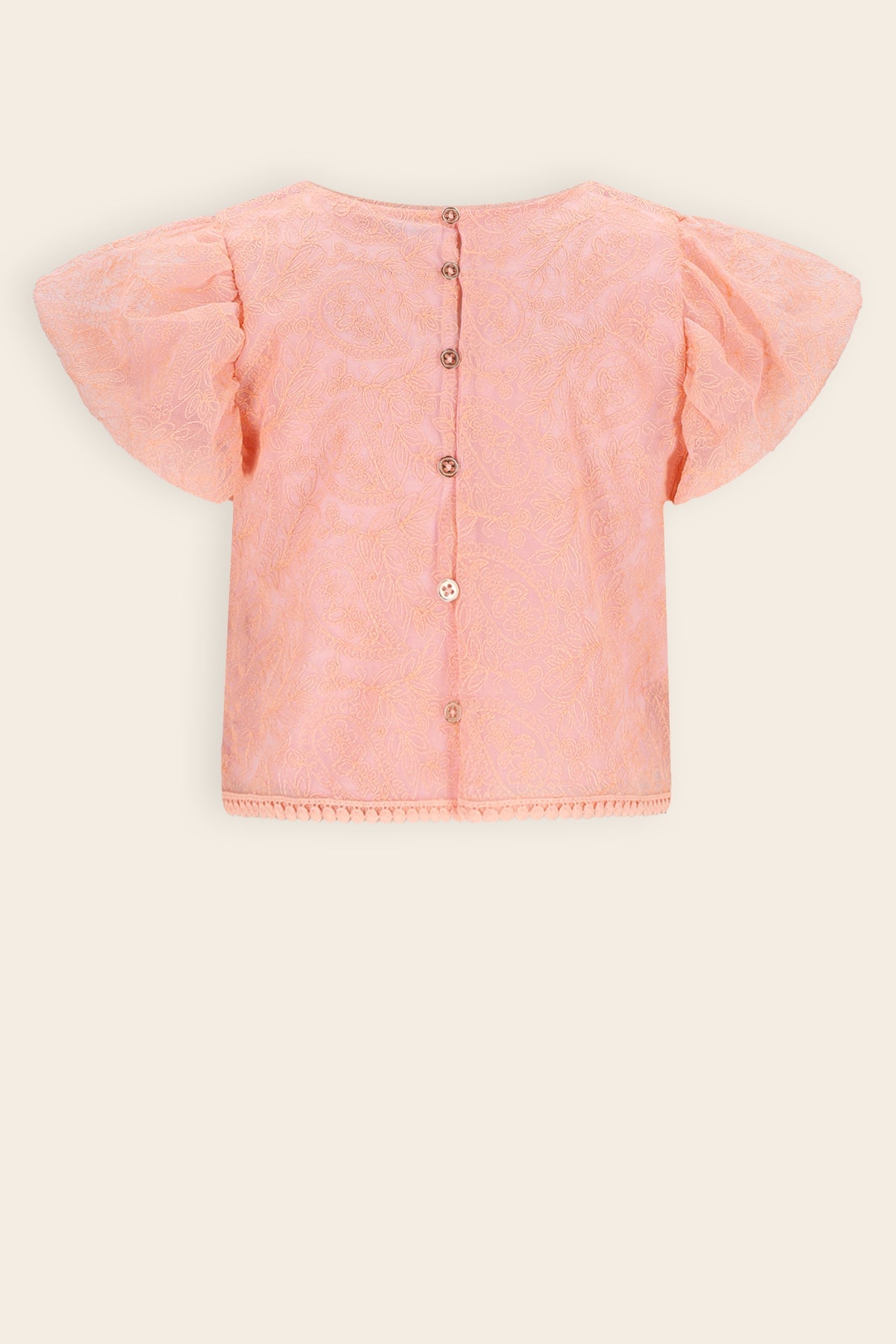 NoNo Tessy Geborduurde Tule Top Roze