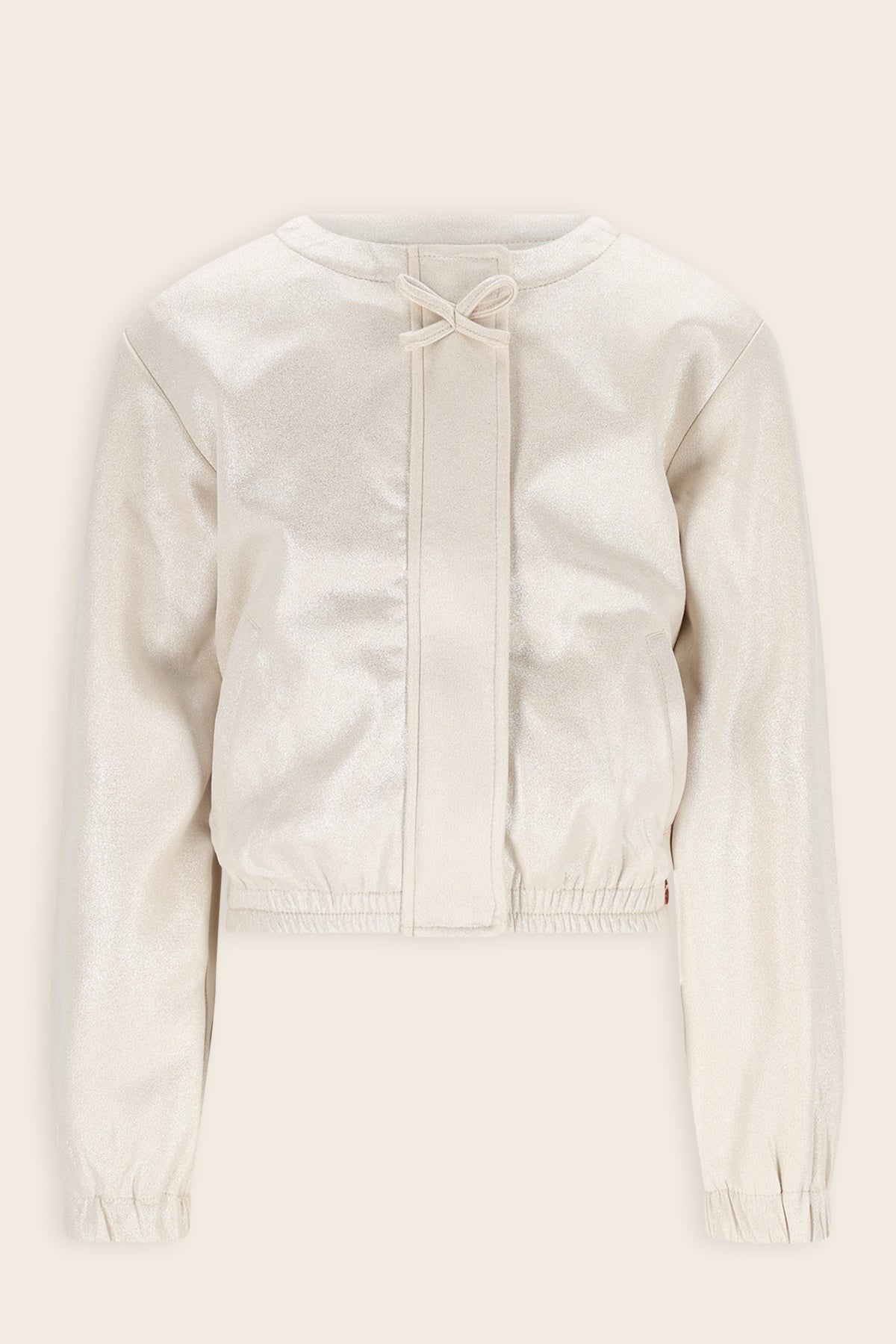 NoNo Door Metallic Suede Jasje Ivoor