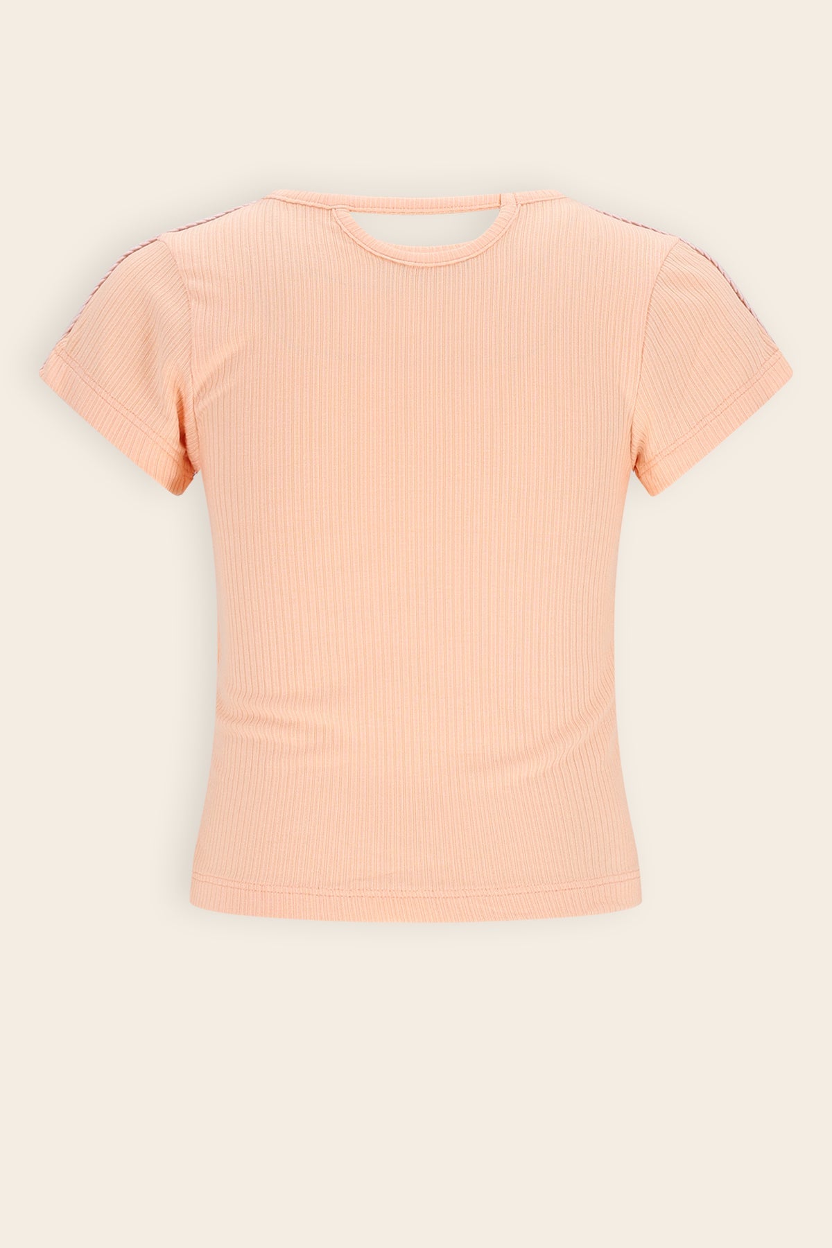 NoNo Kris Rib Tshirt Korte Mouw Oranje