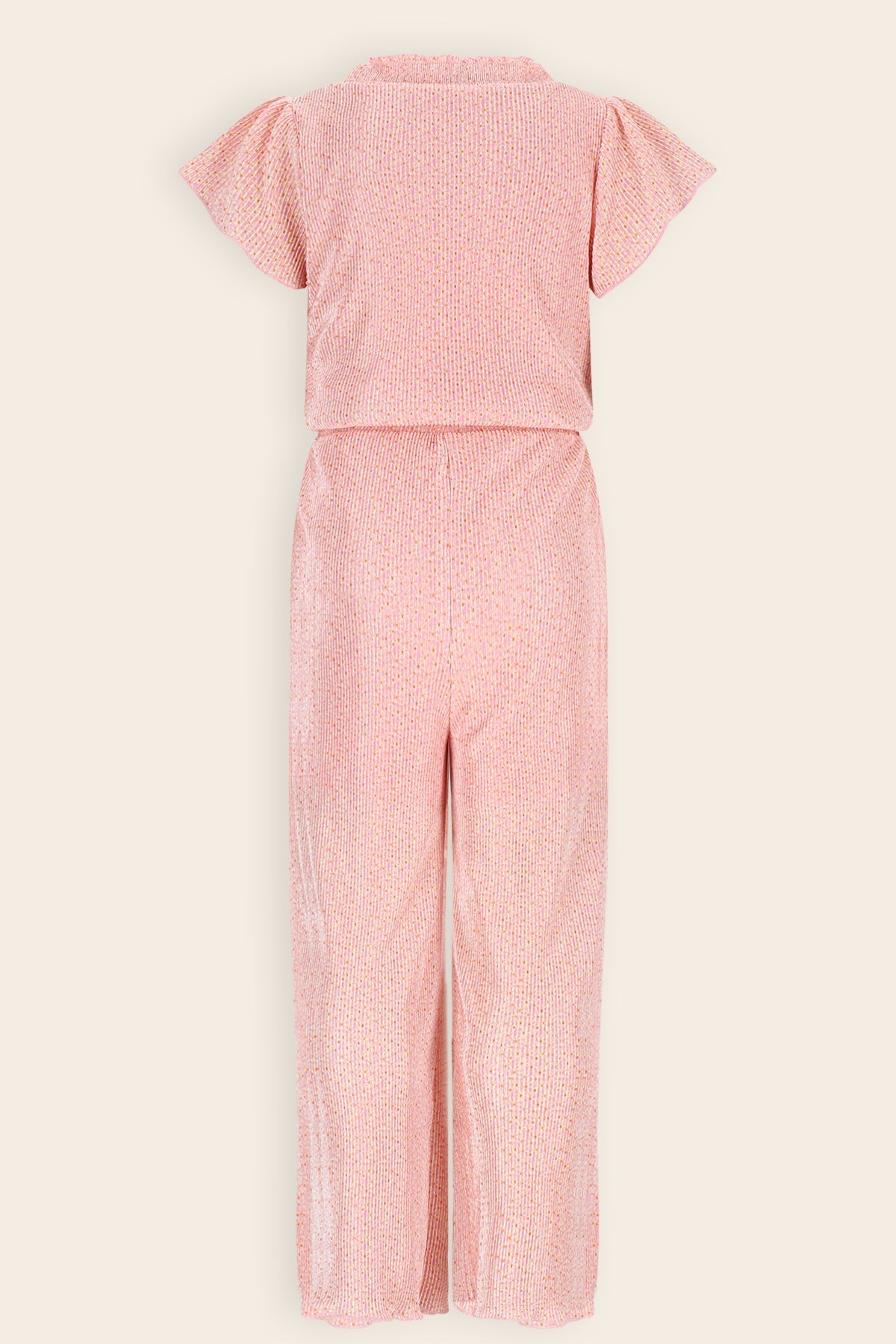 NoNo Sylja Geprinte Plissee Jumpsuit Roze