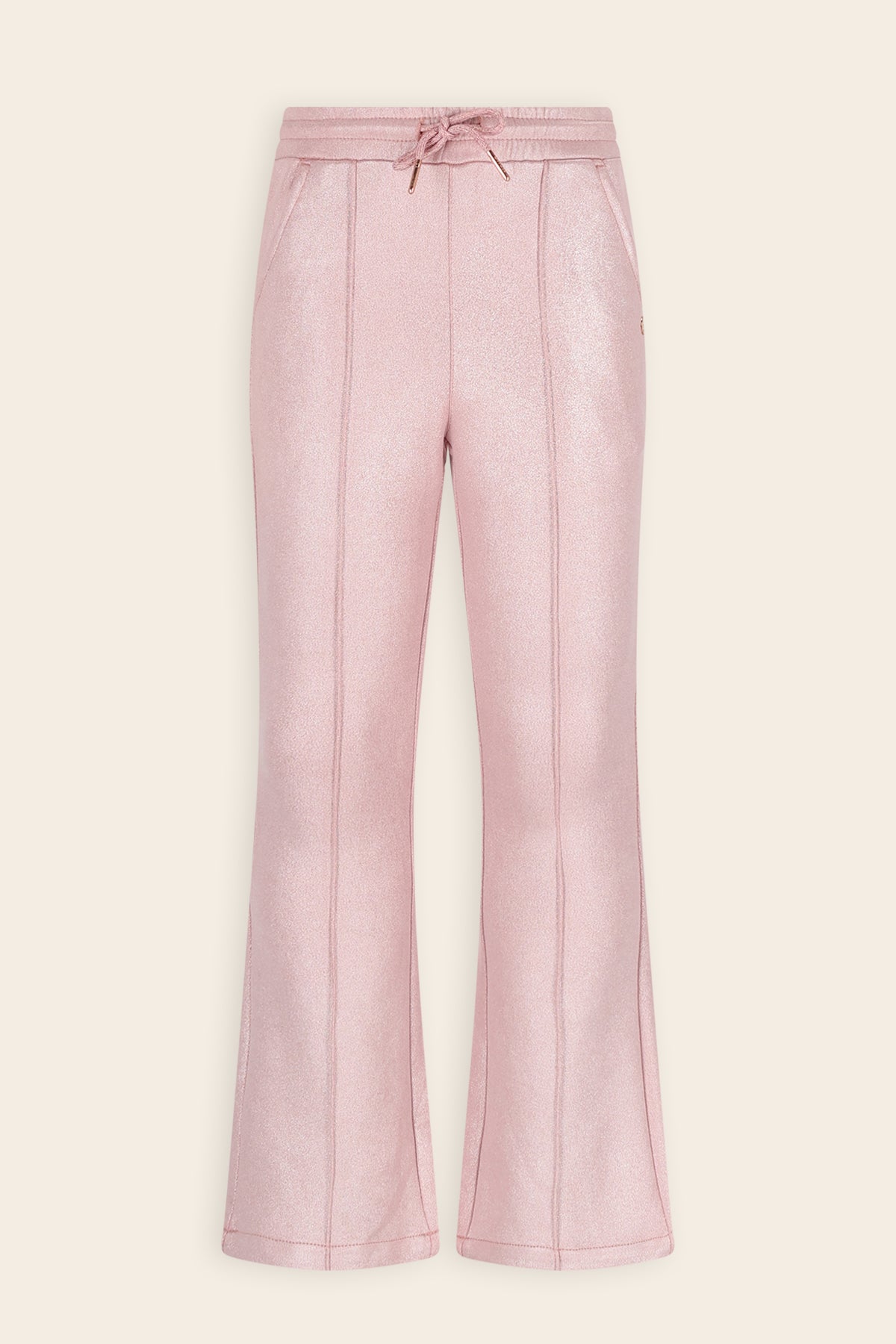 NoNo Soy Glans Suede Flared Broek Roze