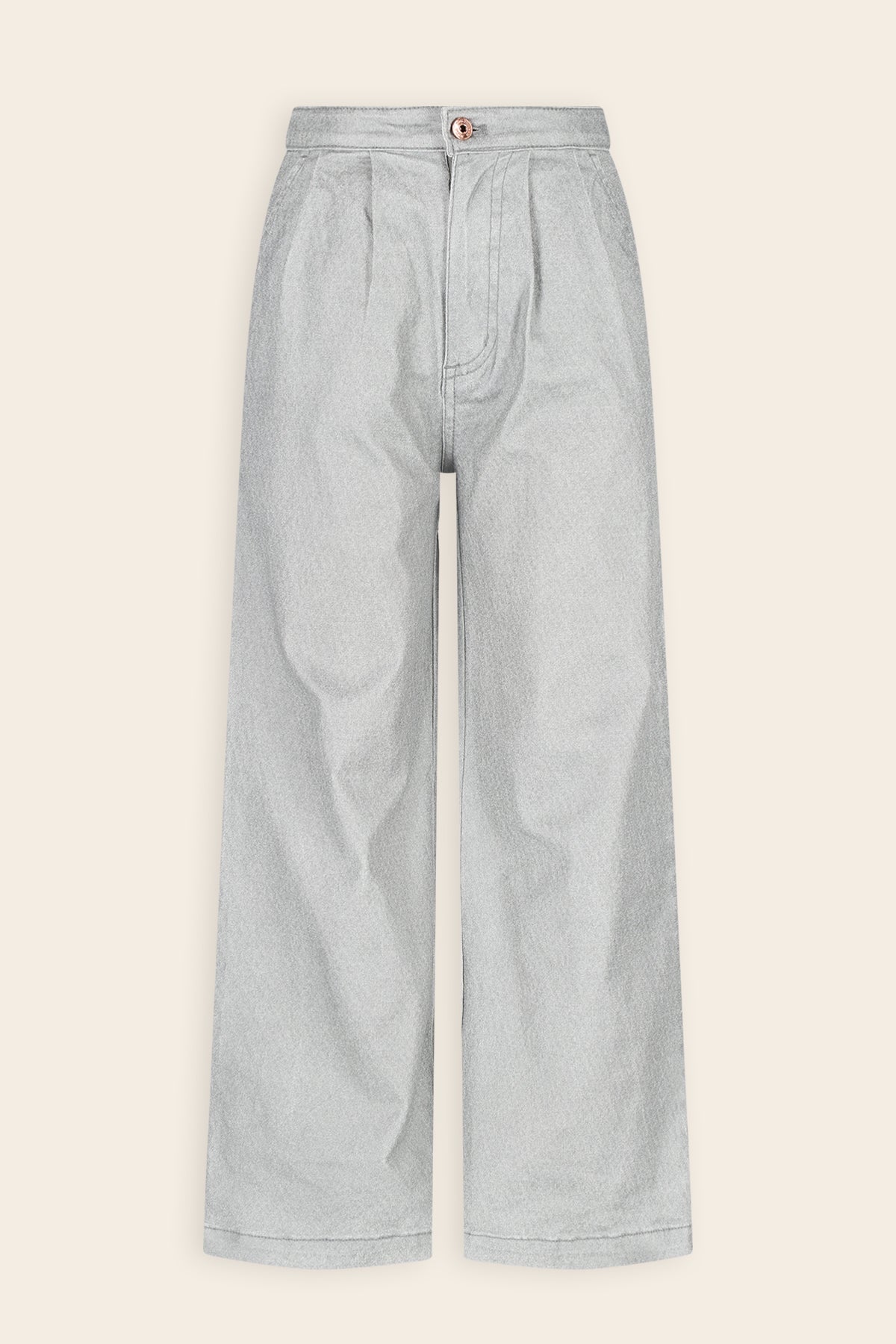 NoNo Sia Metallic Denim Broek Grijs