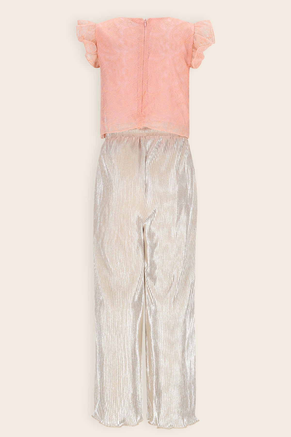 NoNo Semma Jumsuit Kant en Plissee Roze