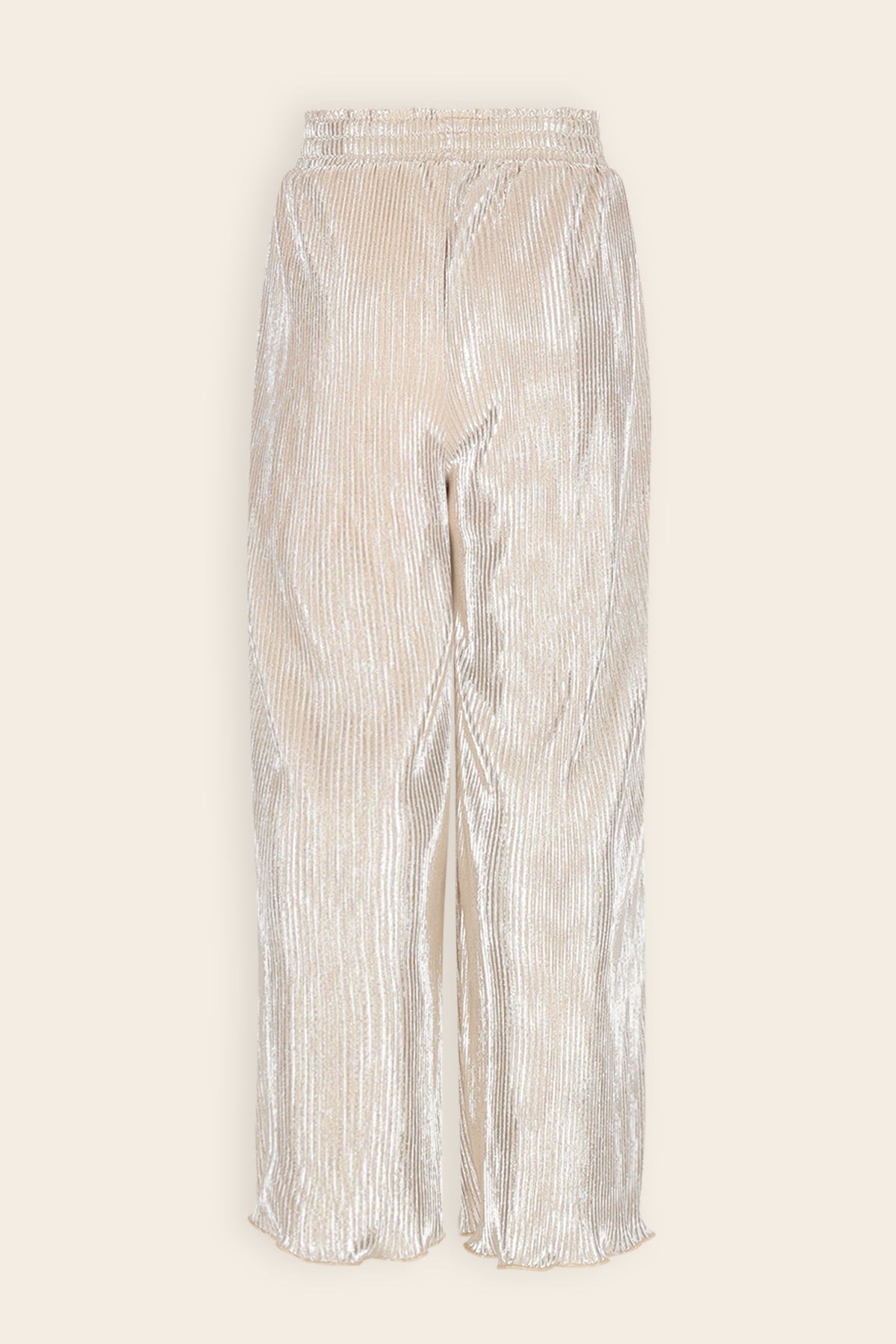 NoNo Sun Metallic Plissee Palazzo Broek Ivoor
