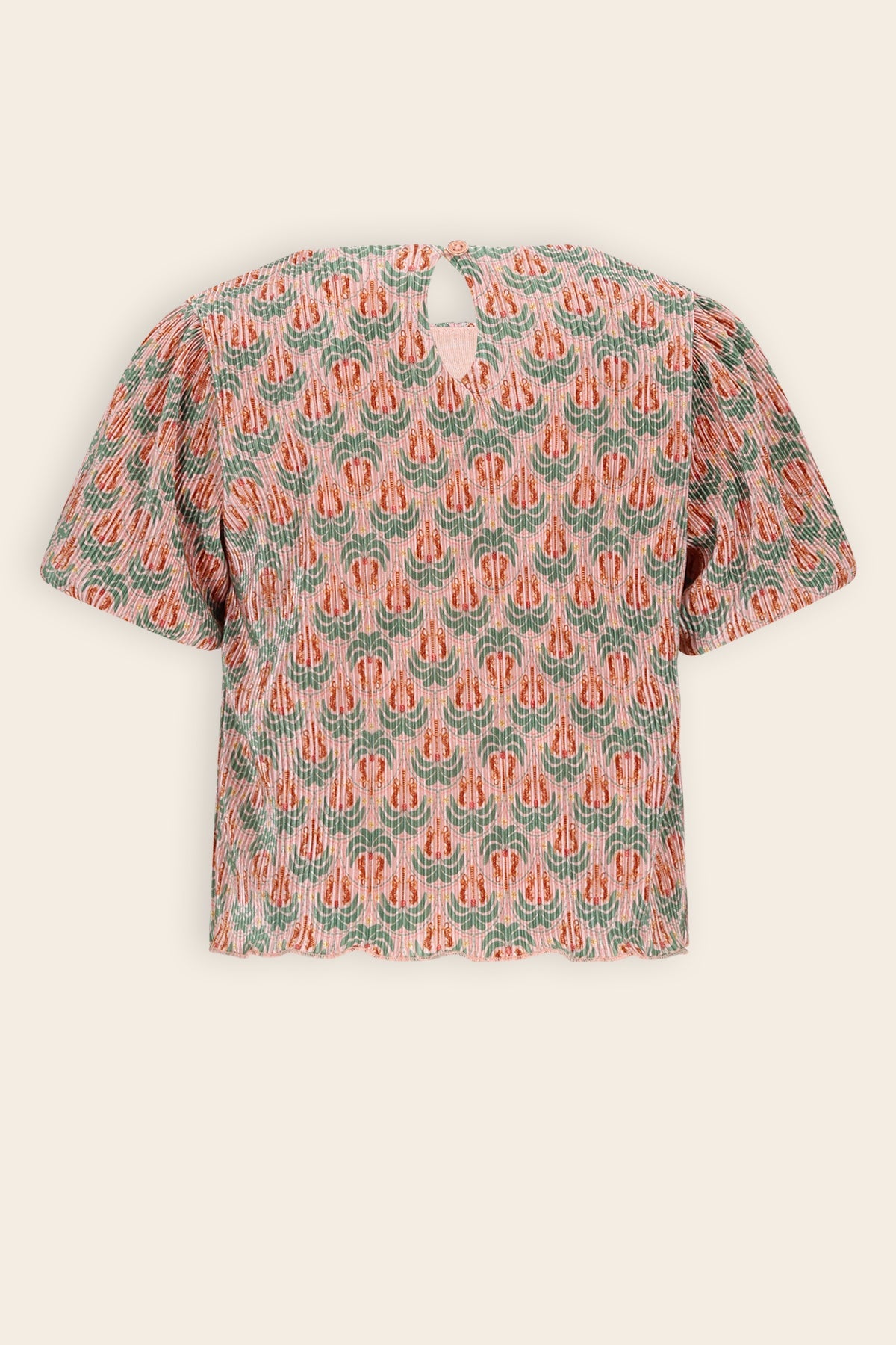 NoNo Tish Geprinte Plissee Top Groen