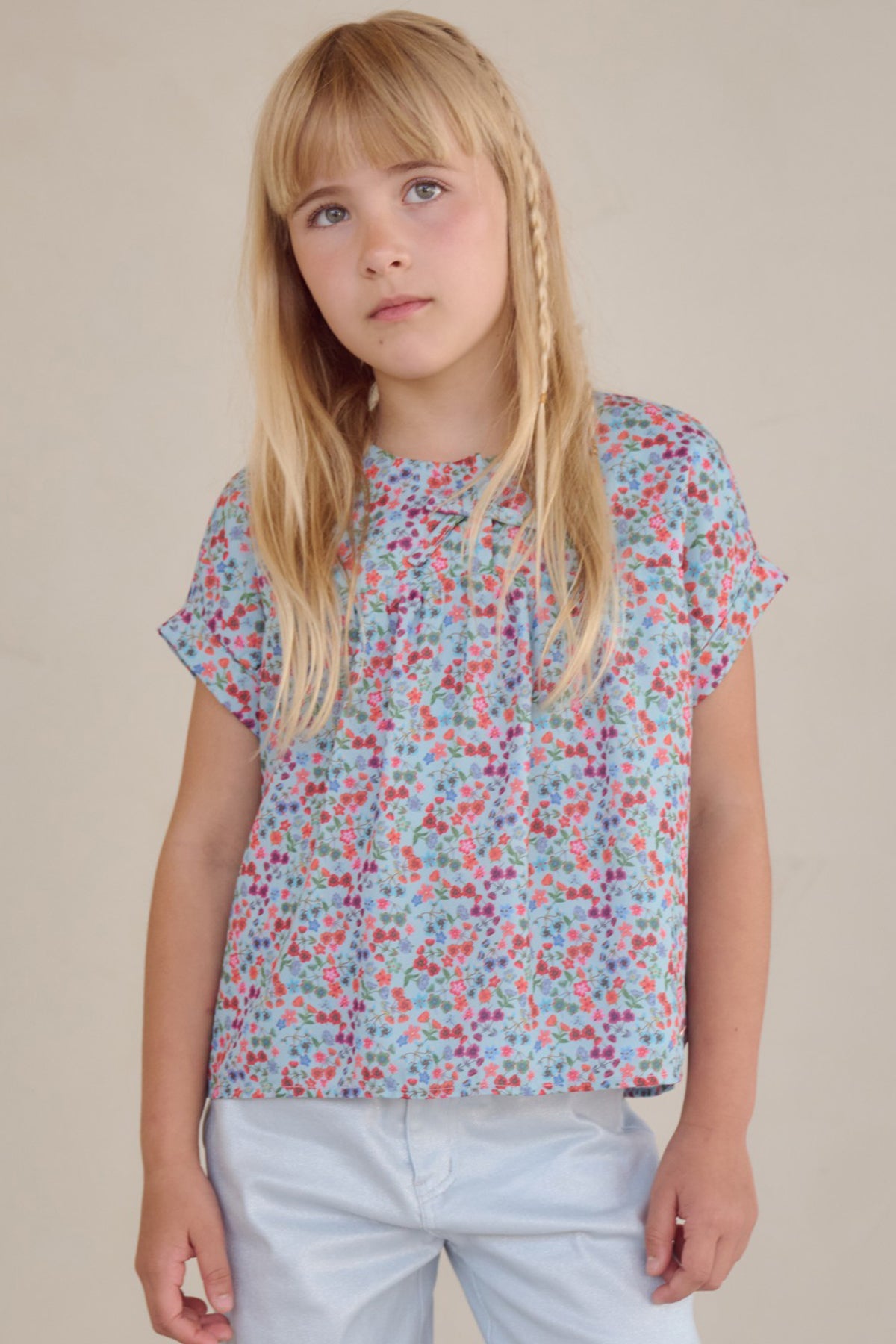 NoNo Tammy Geprinte Blouse Blauw