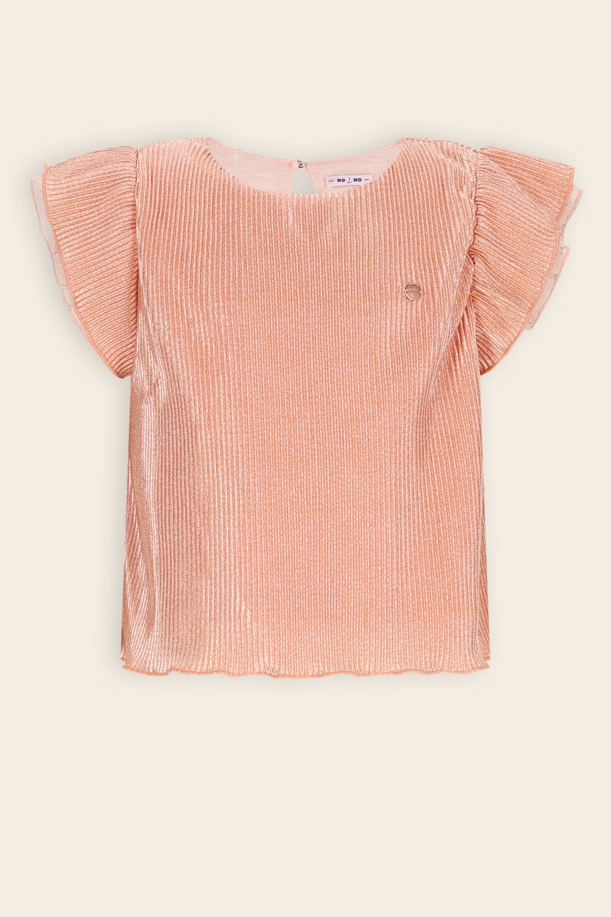 NoNo Tilda Geprinte Plissee Top Zacht Roze