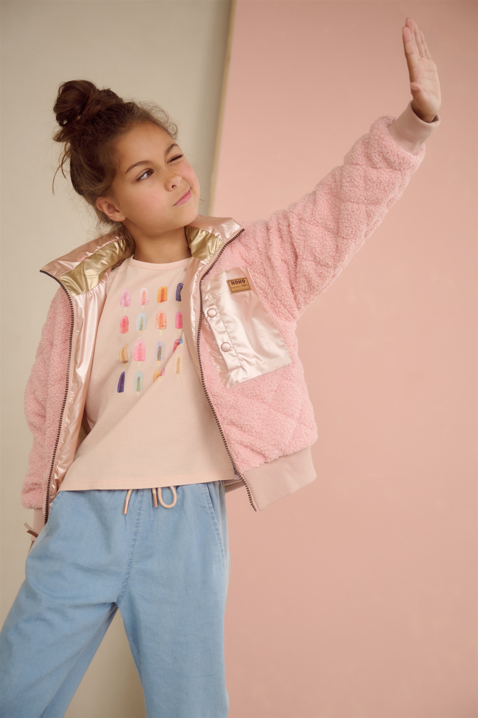 NoNo Doris Omkeerbare Zomerjas Zacht Roze