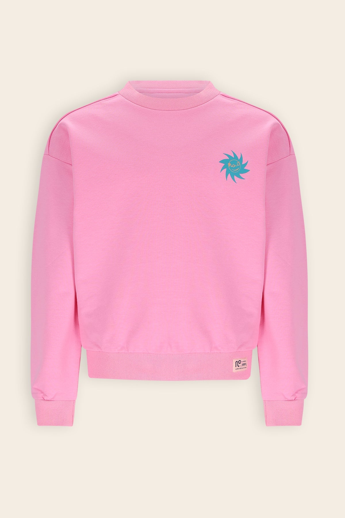 NoNo Konono Sweater met Orange rugprint Roze