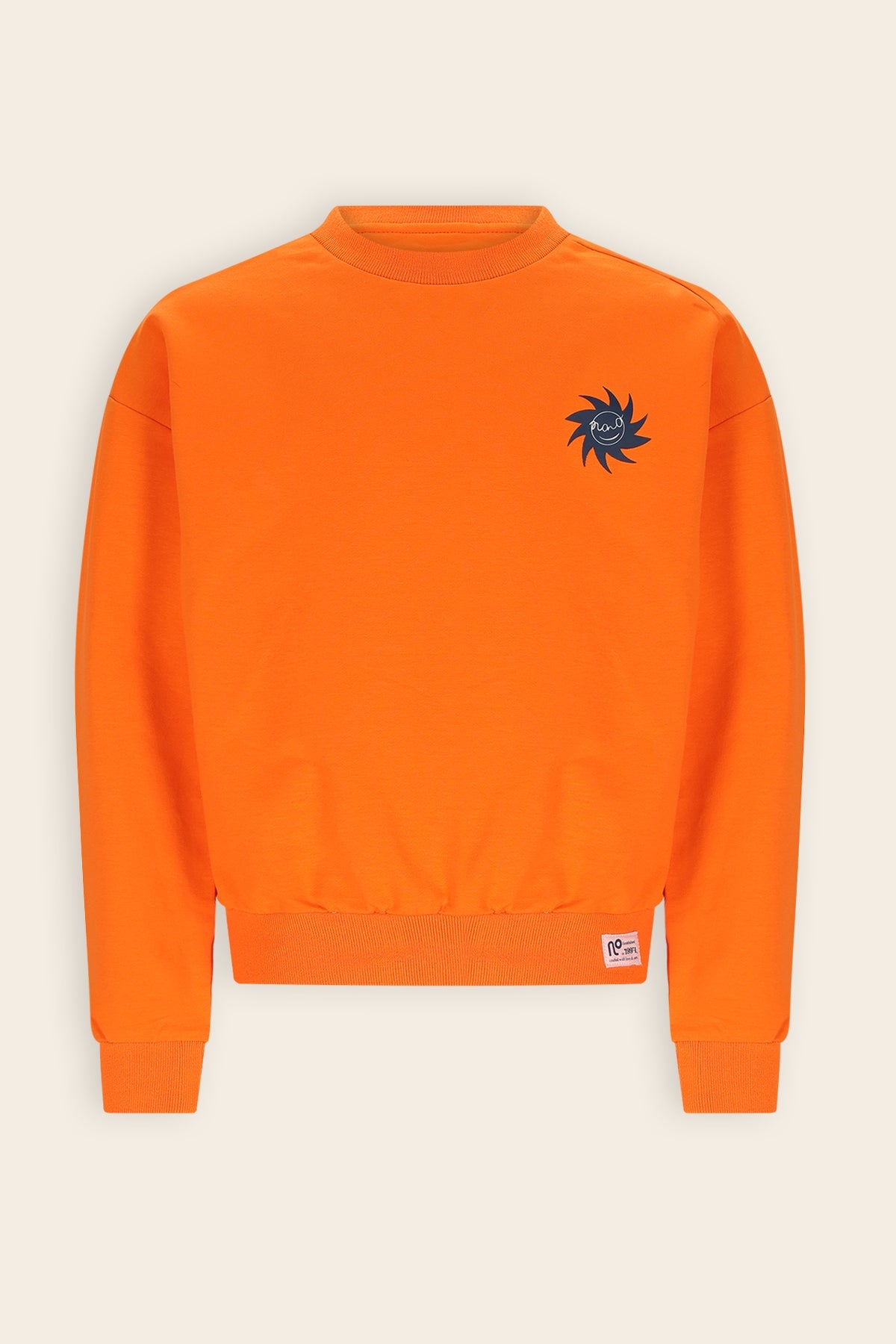 NoNo Konono Sweater met Orange rugprint Oranje