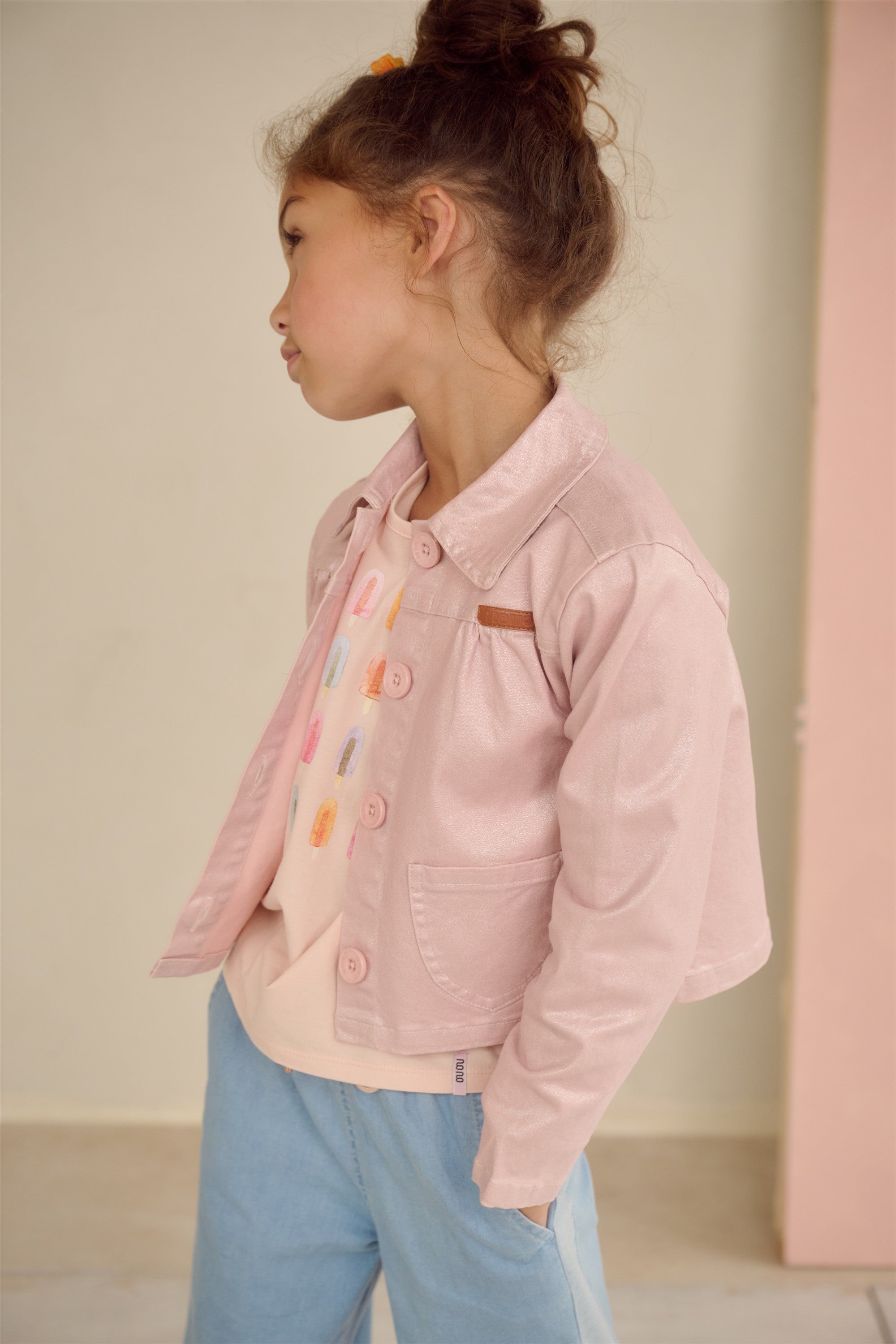 NoNo Daisy Twill Jasje Zacht Roze