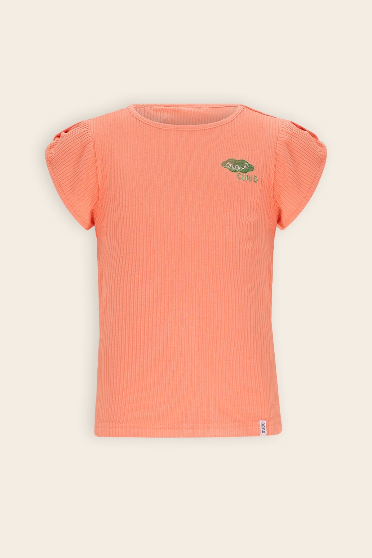 NoNo Kapri RibJersey Top Koraal Oranje