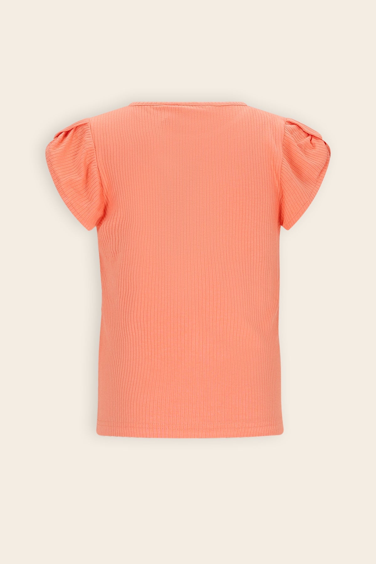 NoNo Kapri RibJersey Top Koraal Oranje