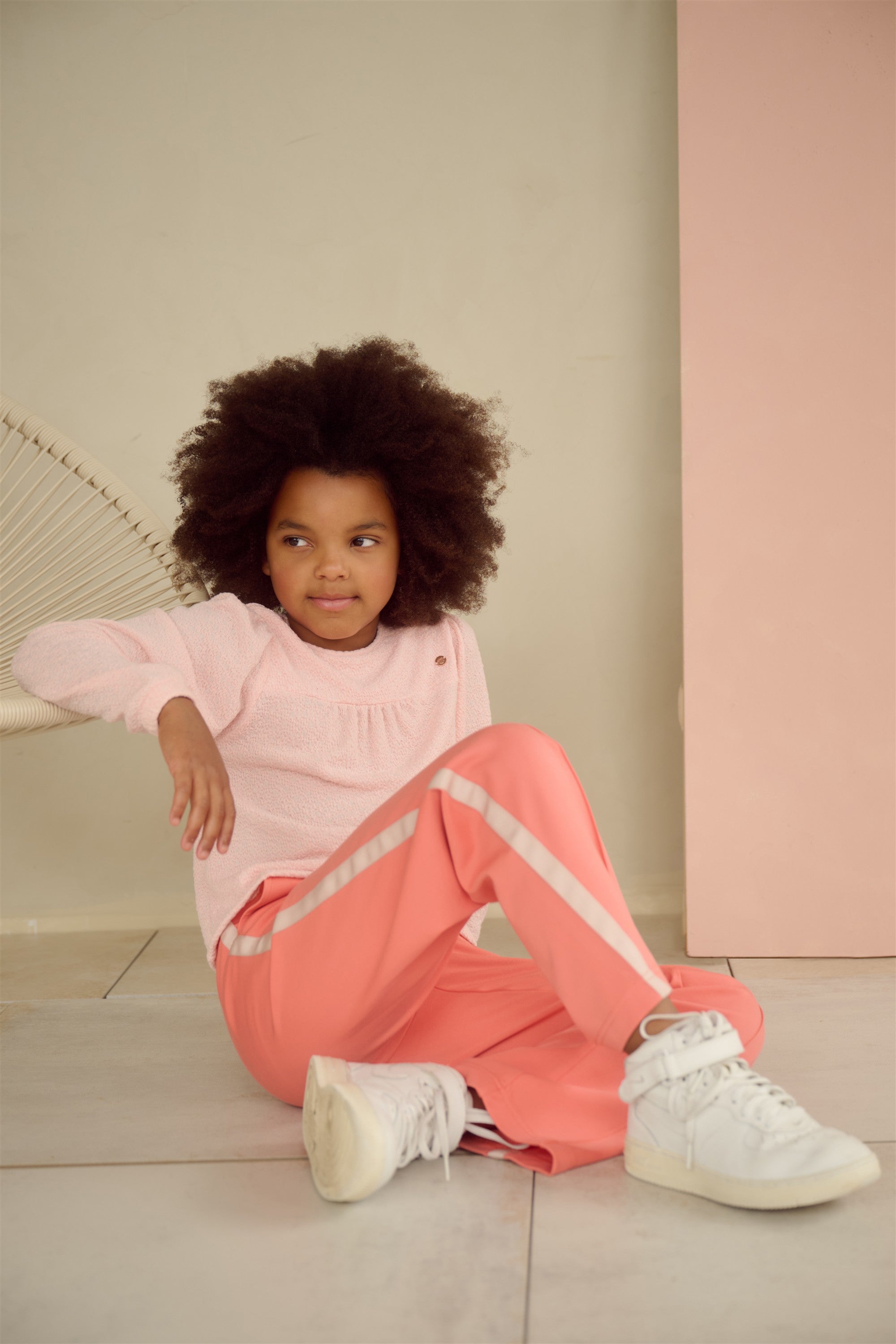 NoNo Sayla Wijde Broek Koraal Oranje