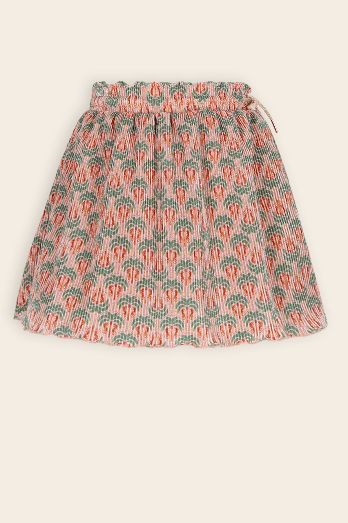 NoNo Norah Geprinte Plissee Rok Groen