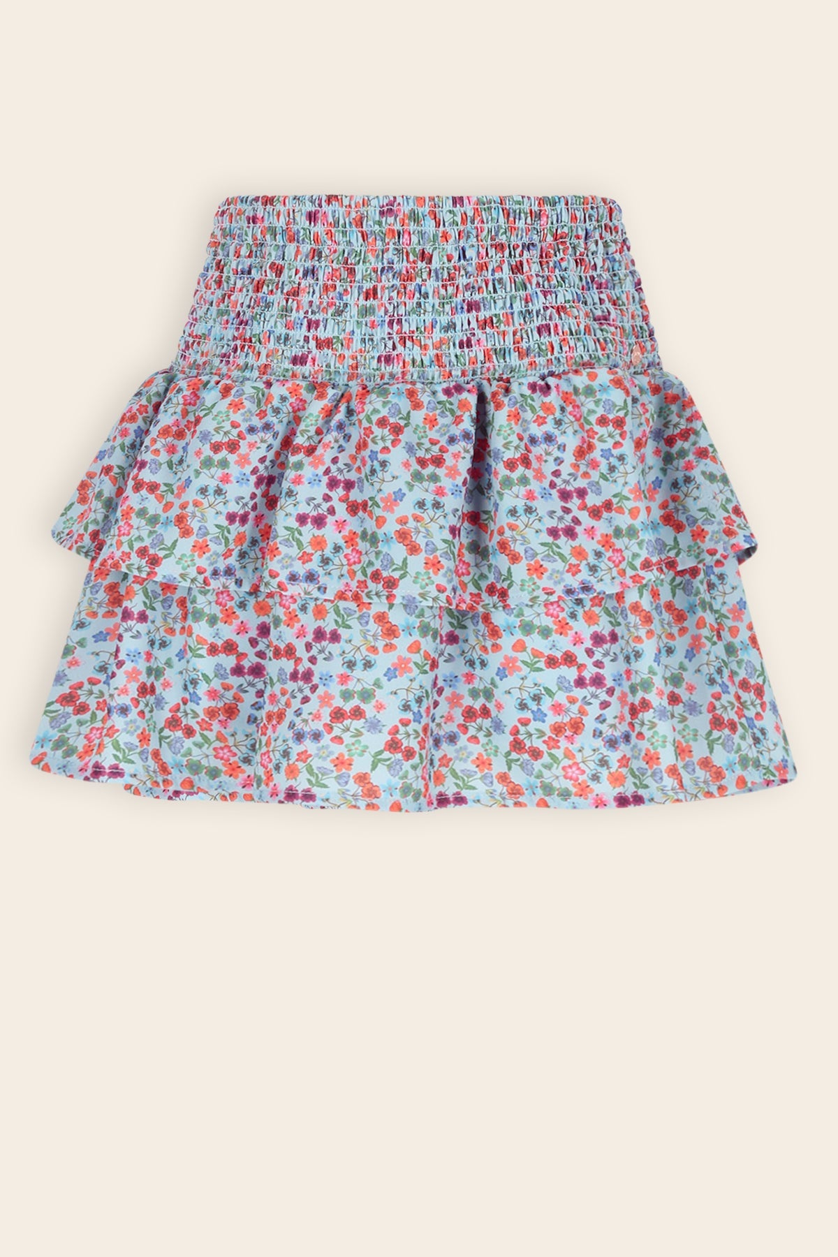 NoNo Nika Gesmokte Geprinte Rok Blauw