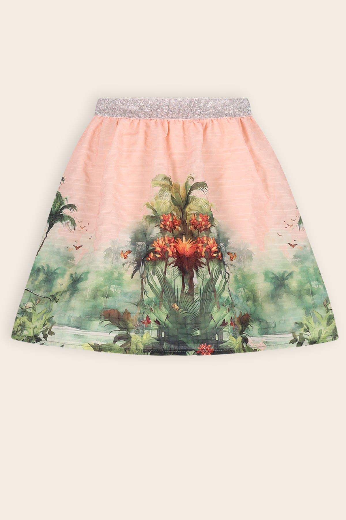 NoNo Ninu Palmbomen fotoprint Rok Zacht Roze